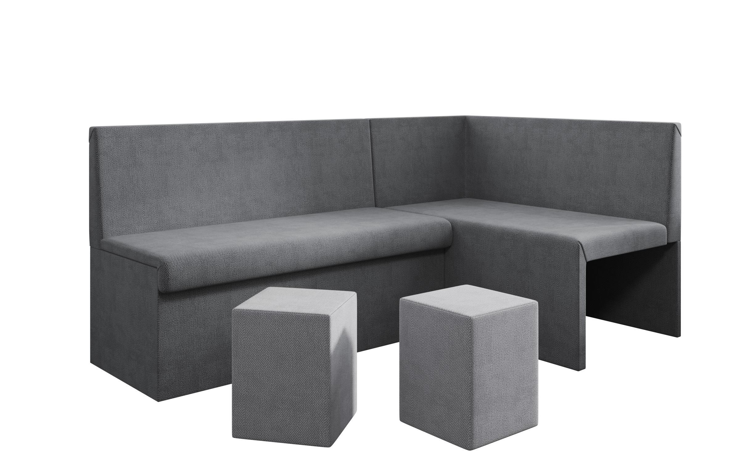 Coltar extensibil de bucatarie + 2 taburete Venturo, gri inchis + gri  8