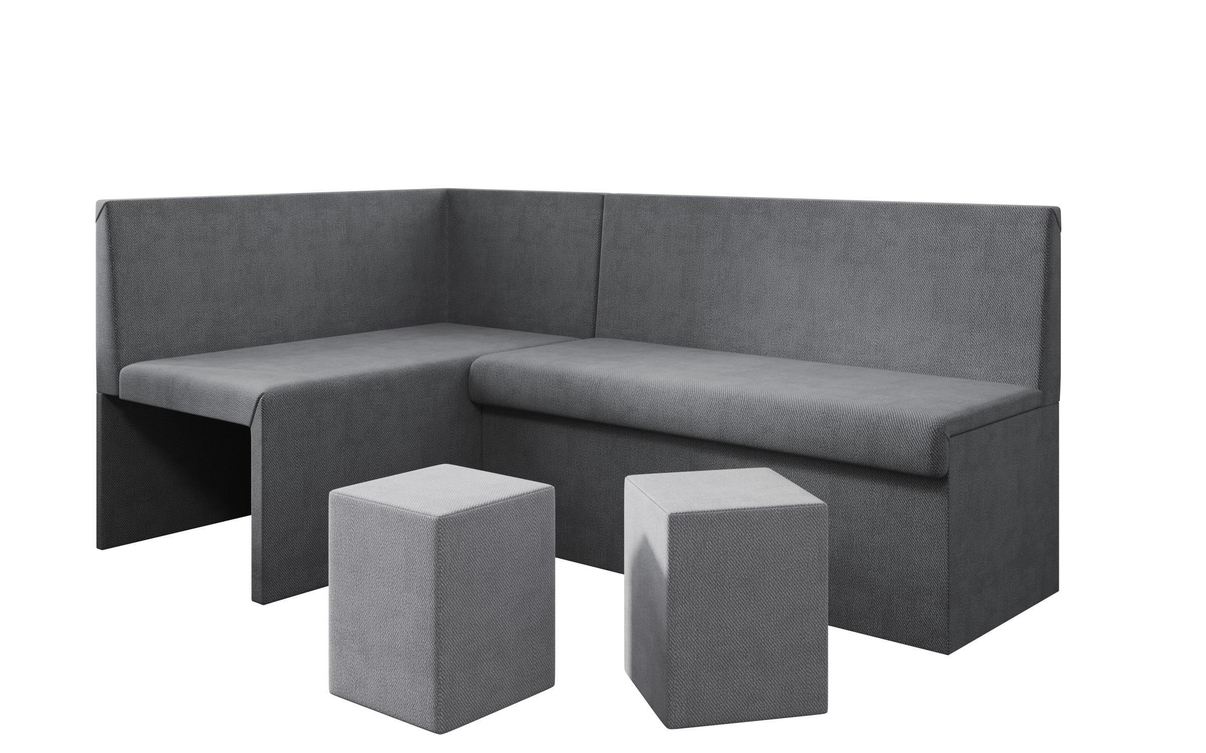 Coltar extensibil de bucatarie + 2 taburete Venturo, gri inchis + gri  8