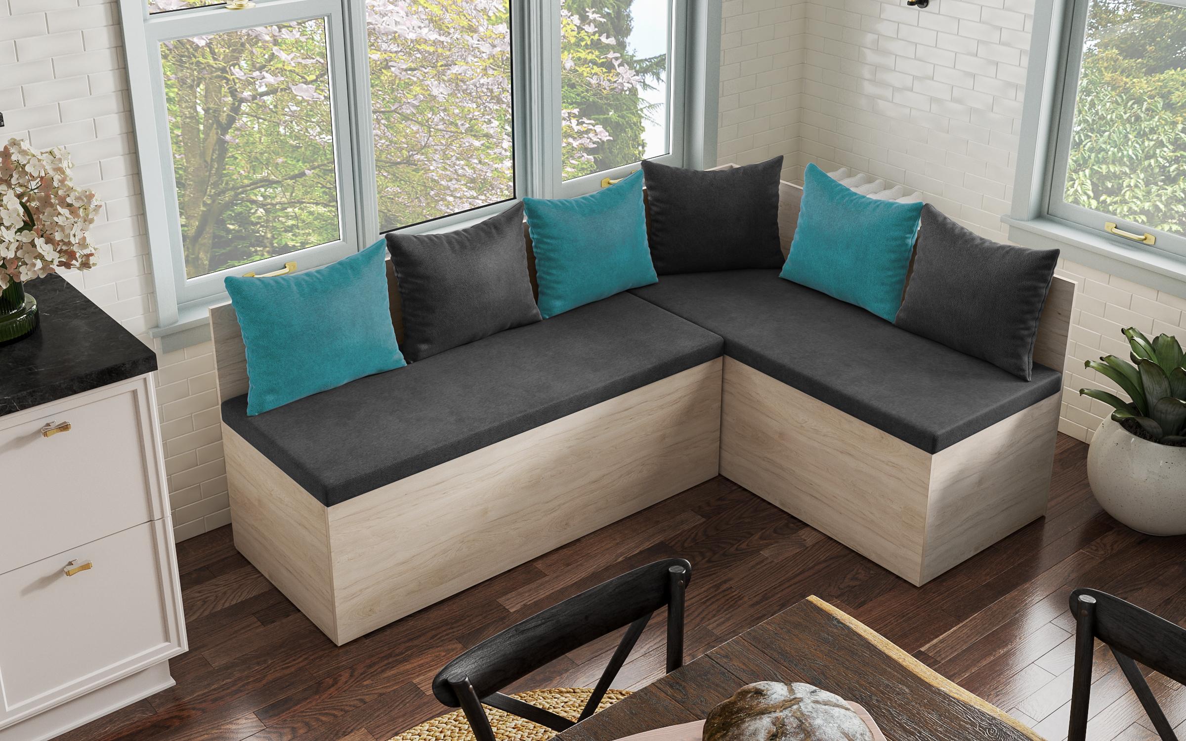 Кухонный уголок Верто, светлый рокфорд + серо-коричневый  4