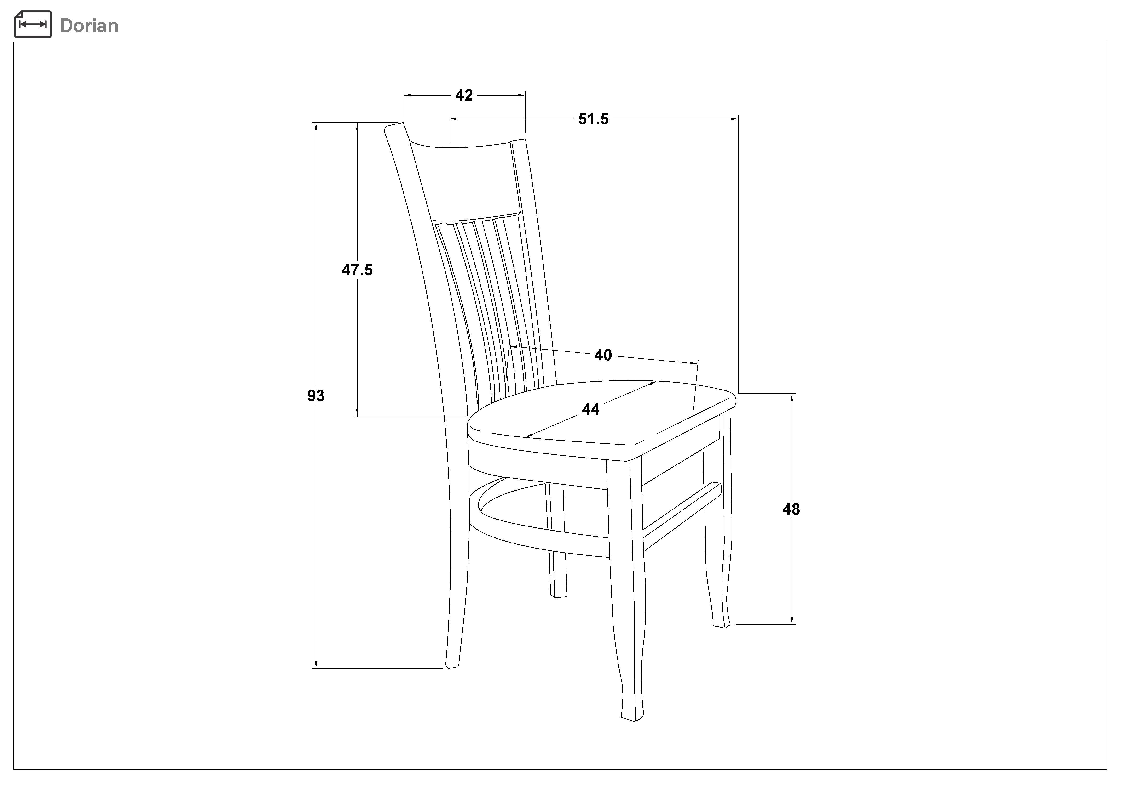 Scaun de masa Dorian, alb cu sezut gri  2