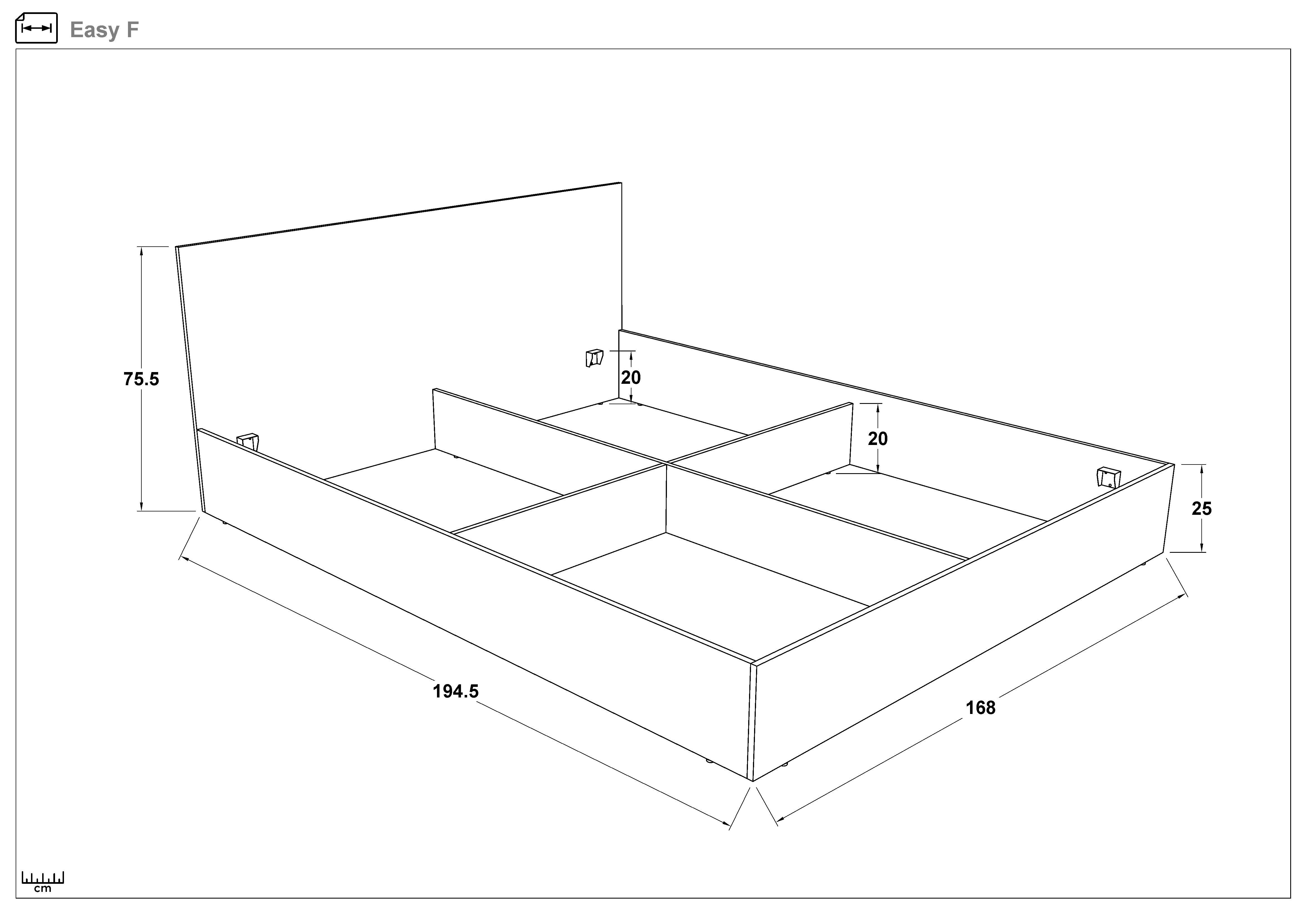 Pat dublu 164/190 Izi, wenge  2
