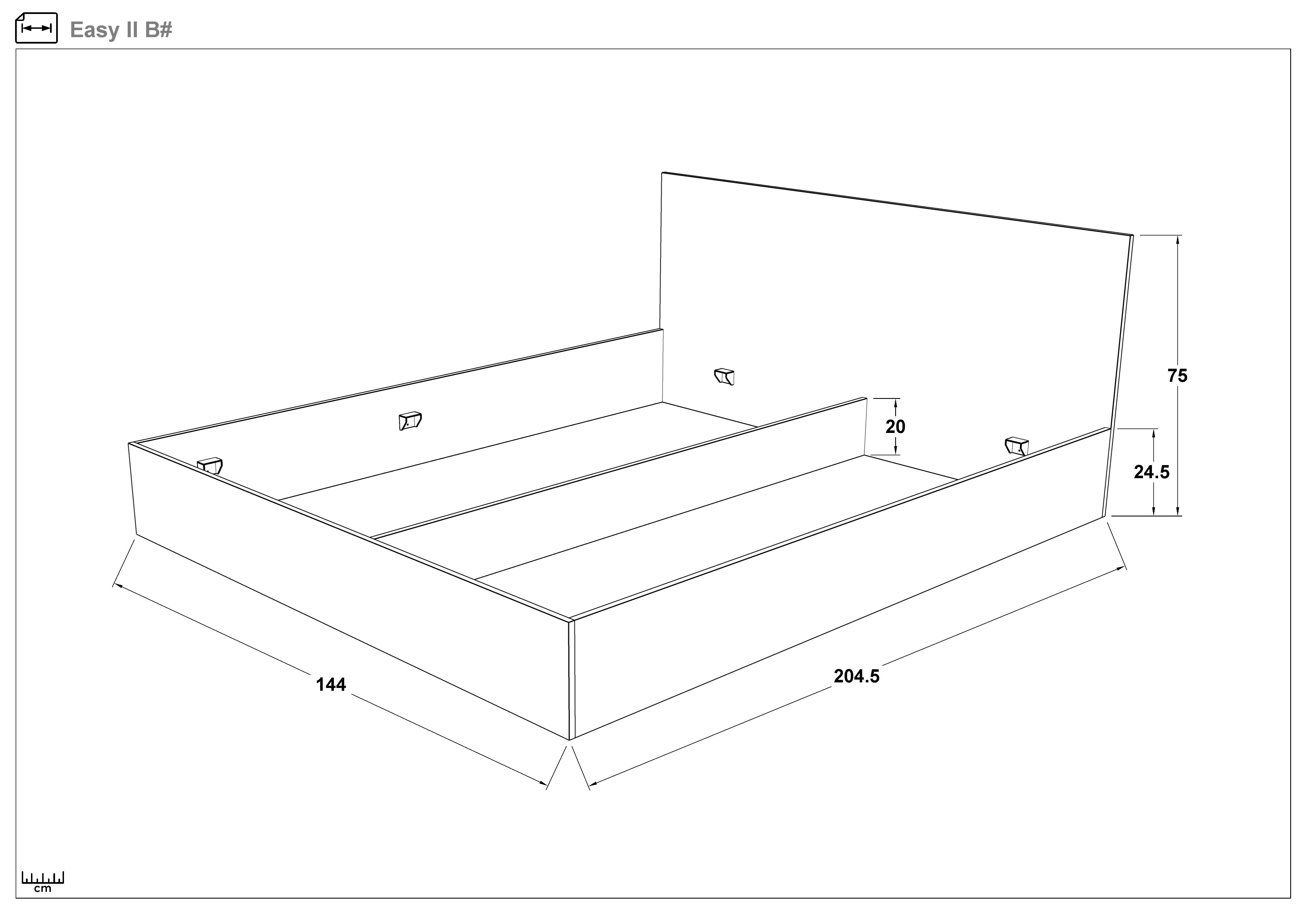 Pat dublu 140/200 Izi, stejar scandinav deschis  2