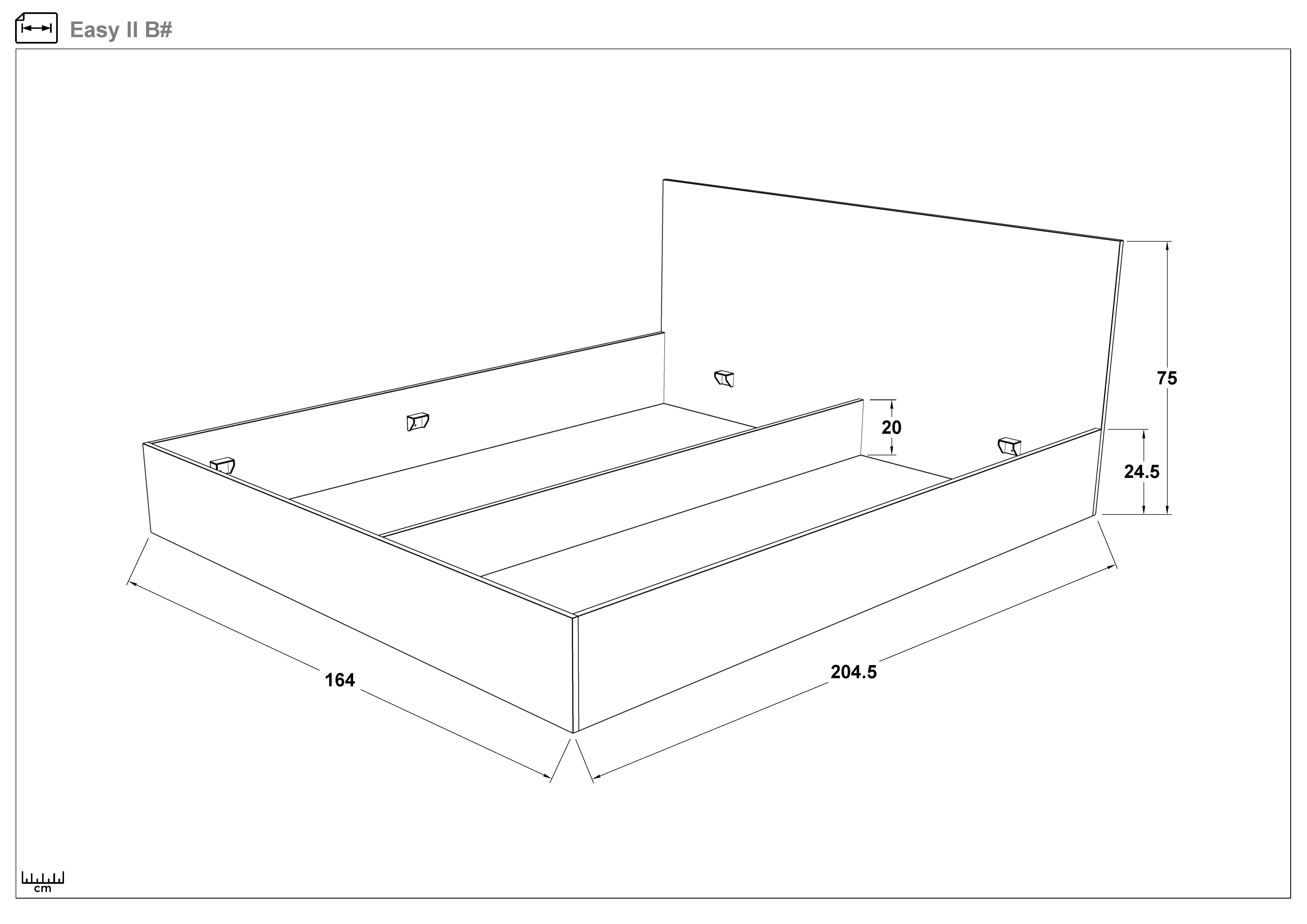 Pat dublu 160/200 Izi, stejar sonoma  2