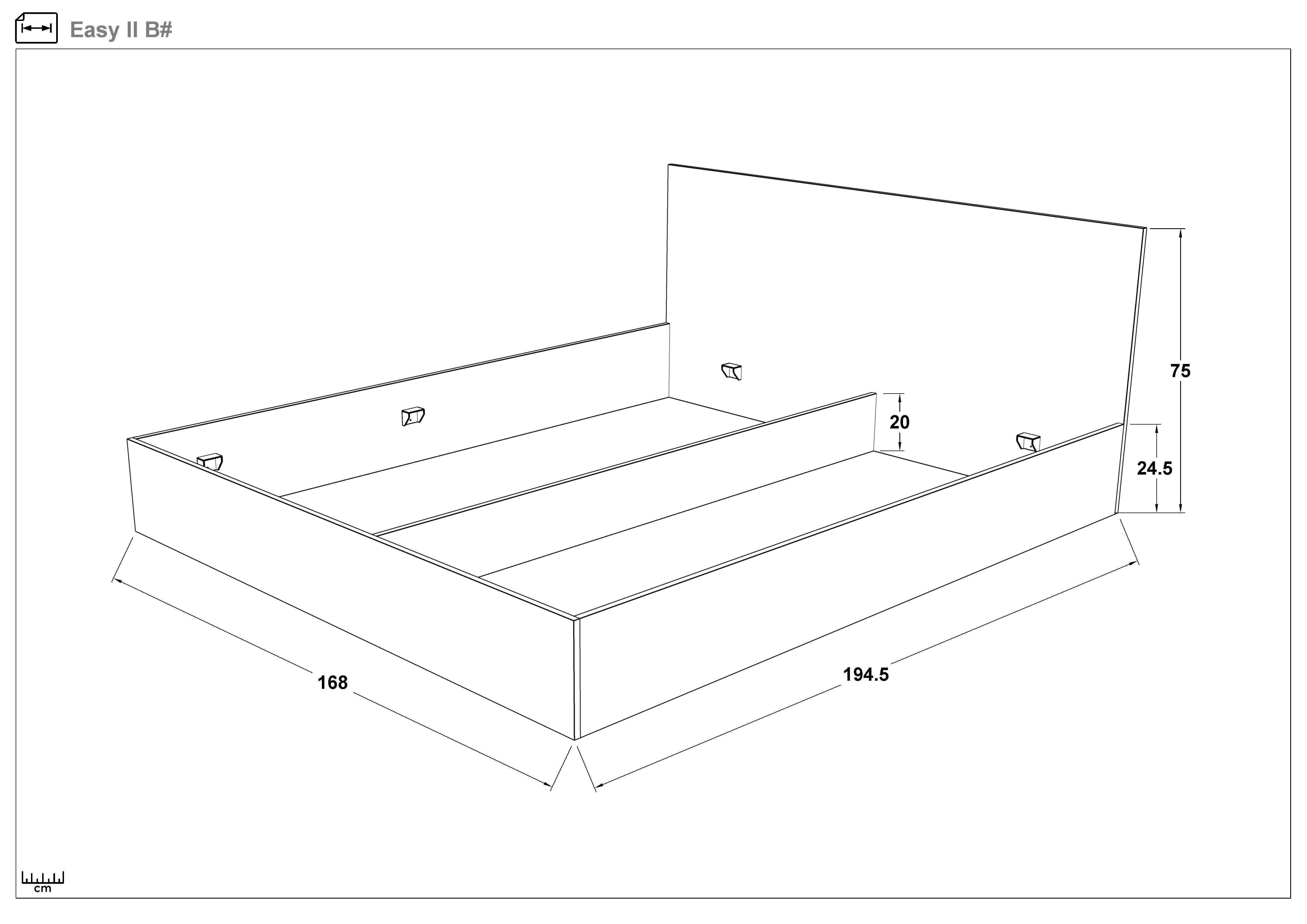 Pat dublu 164/190 Izi, stejar sonoma  2