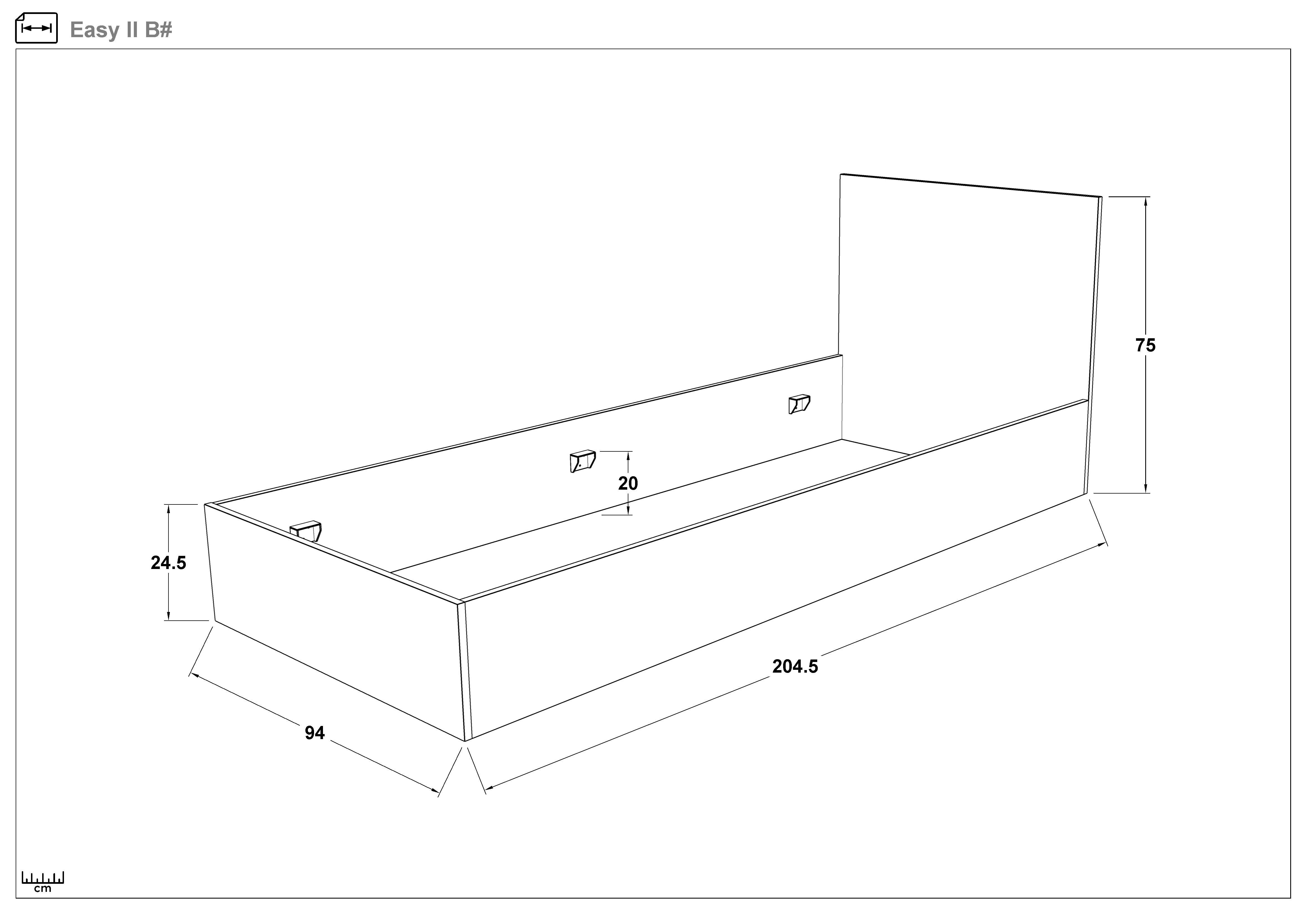 Кровать под матрас 90/200 Иззи, венге  2