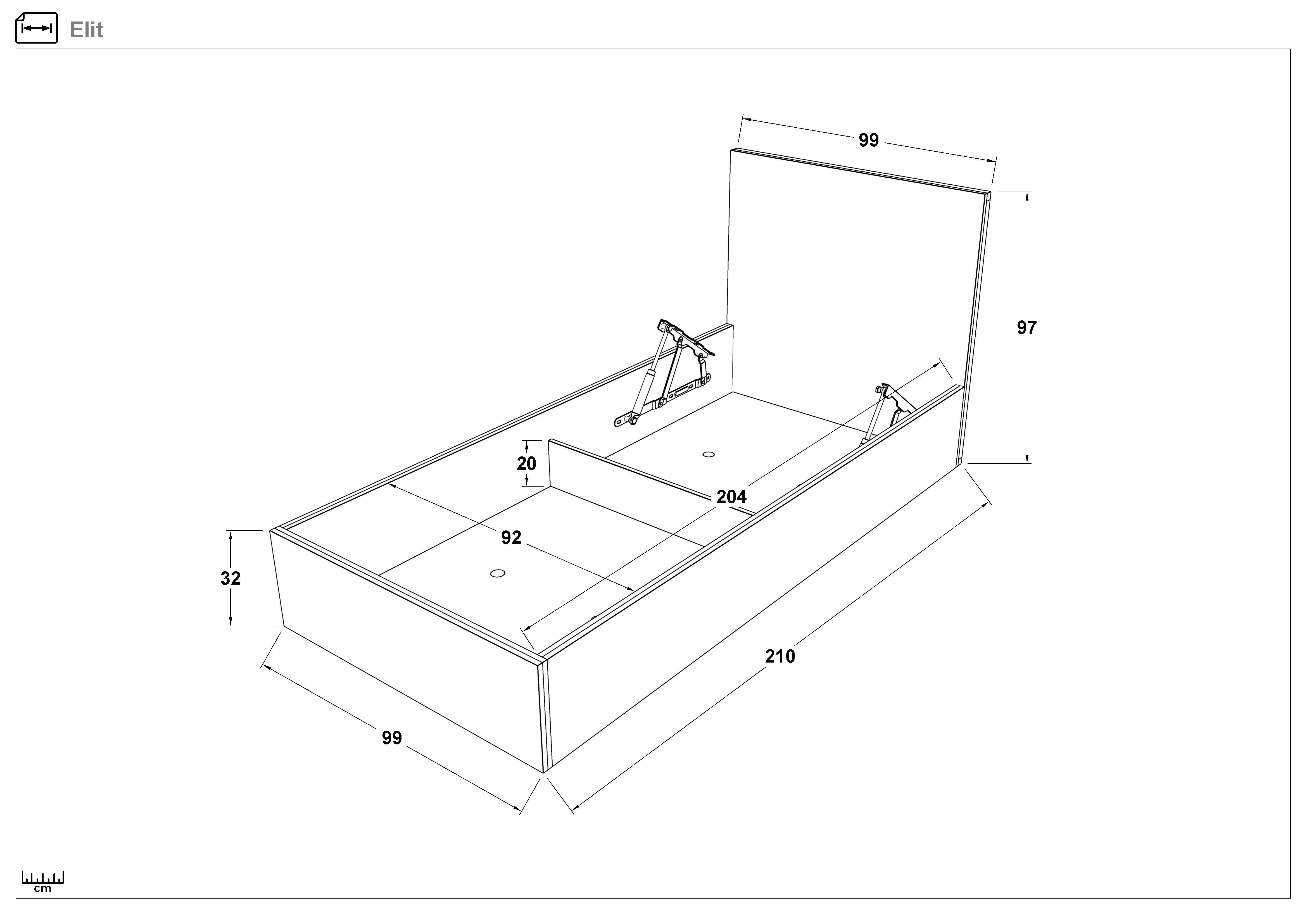 Кровать с мягкой обивкой под матрас 90/200 Элит, горчица  2