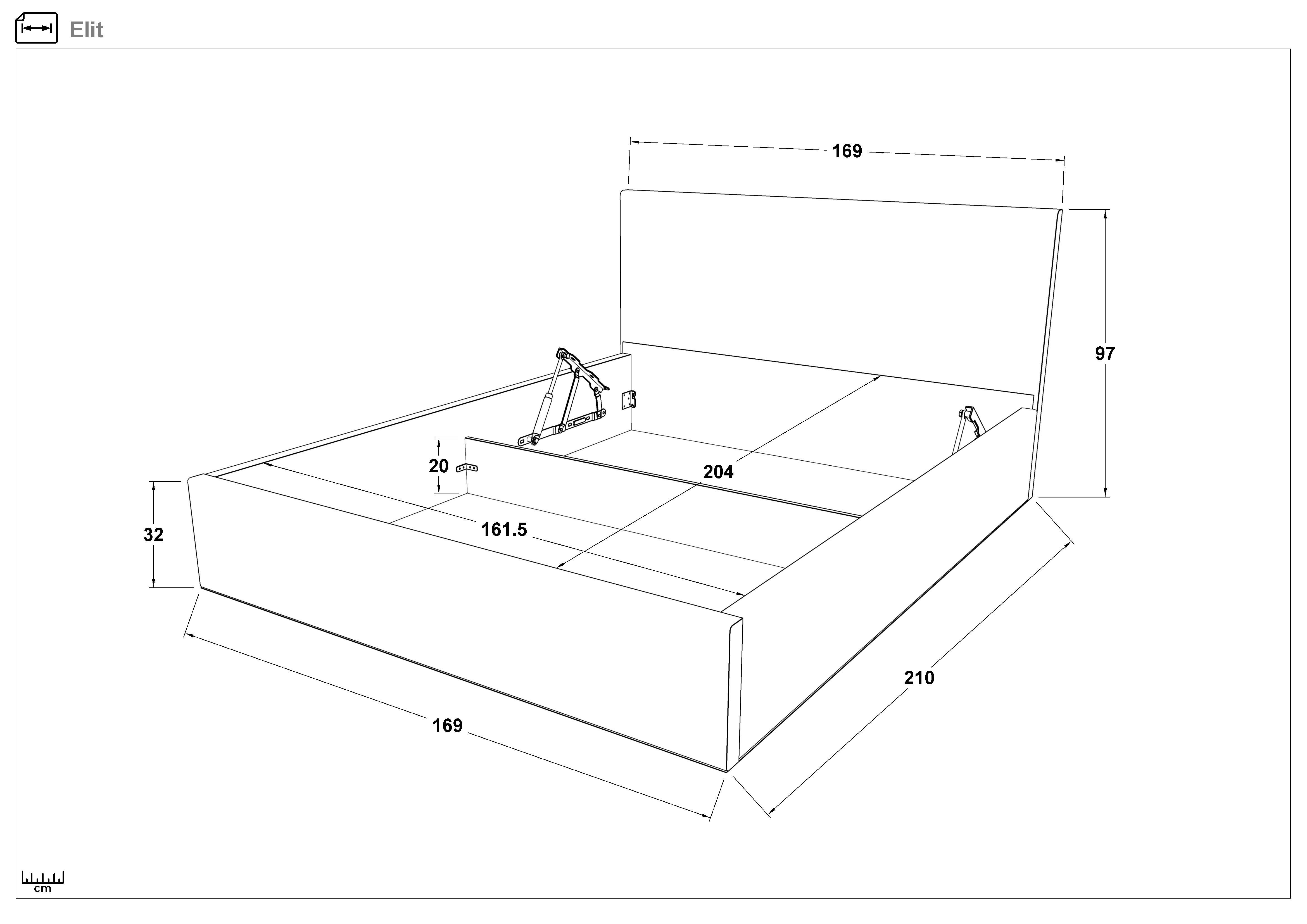 Pat dublu tapitat 160/200 Elit, verde  2