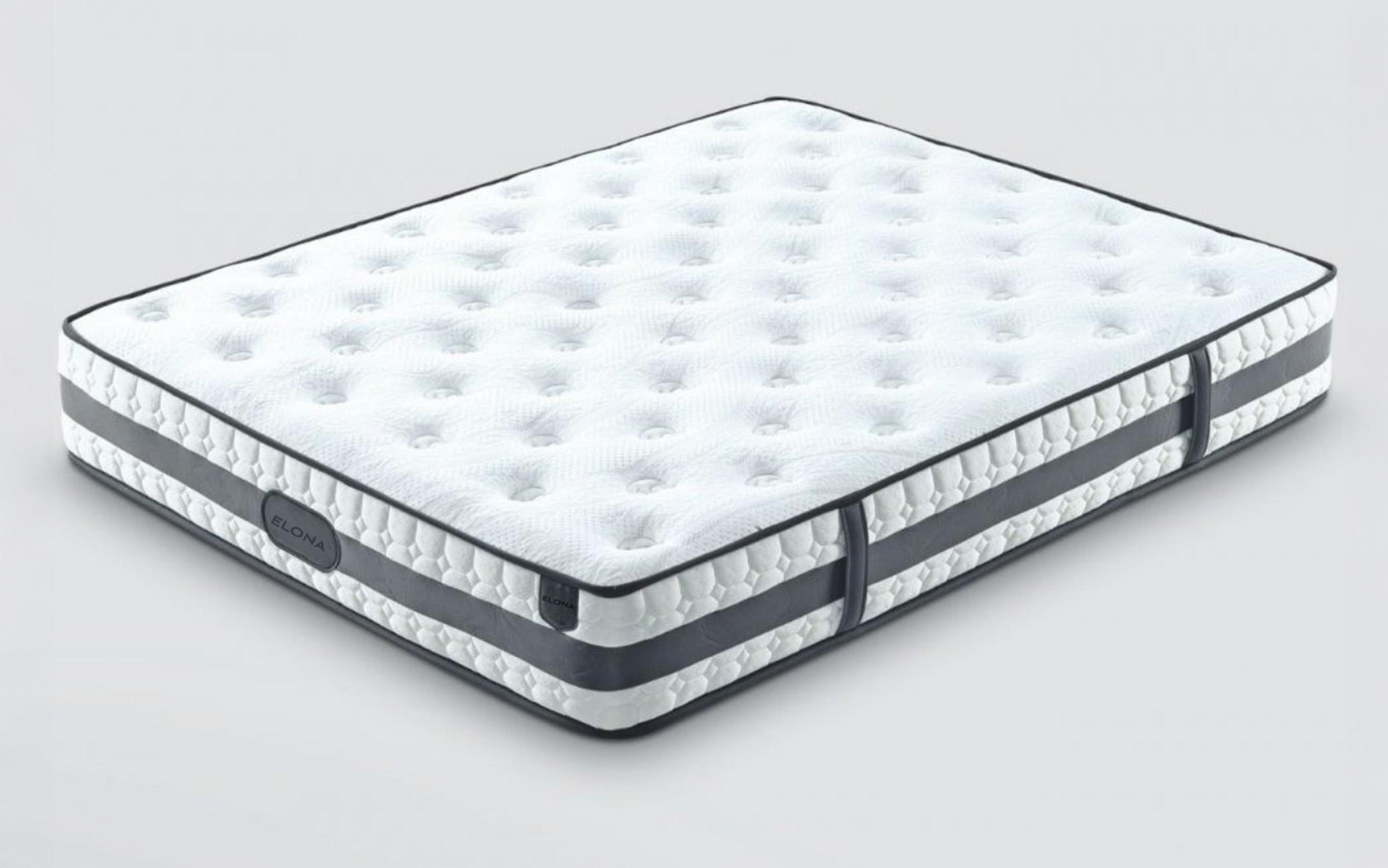 Pat dublu Boxspring 160/200 Elona + saltea, crem  7