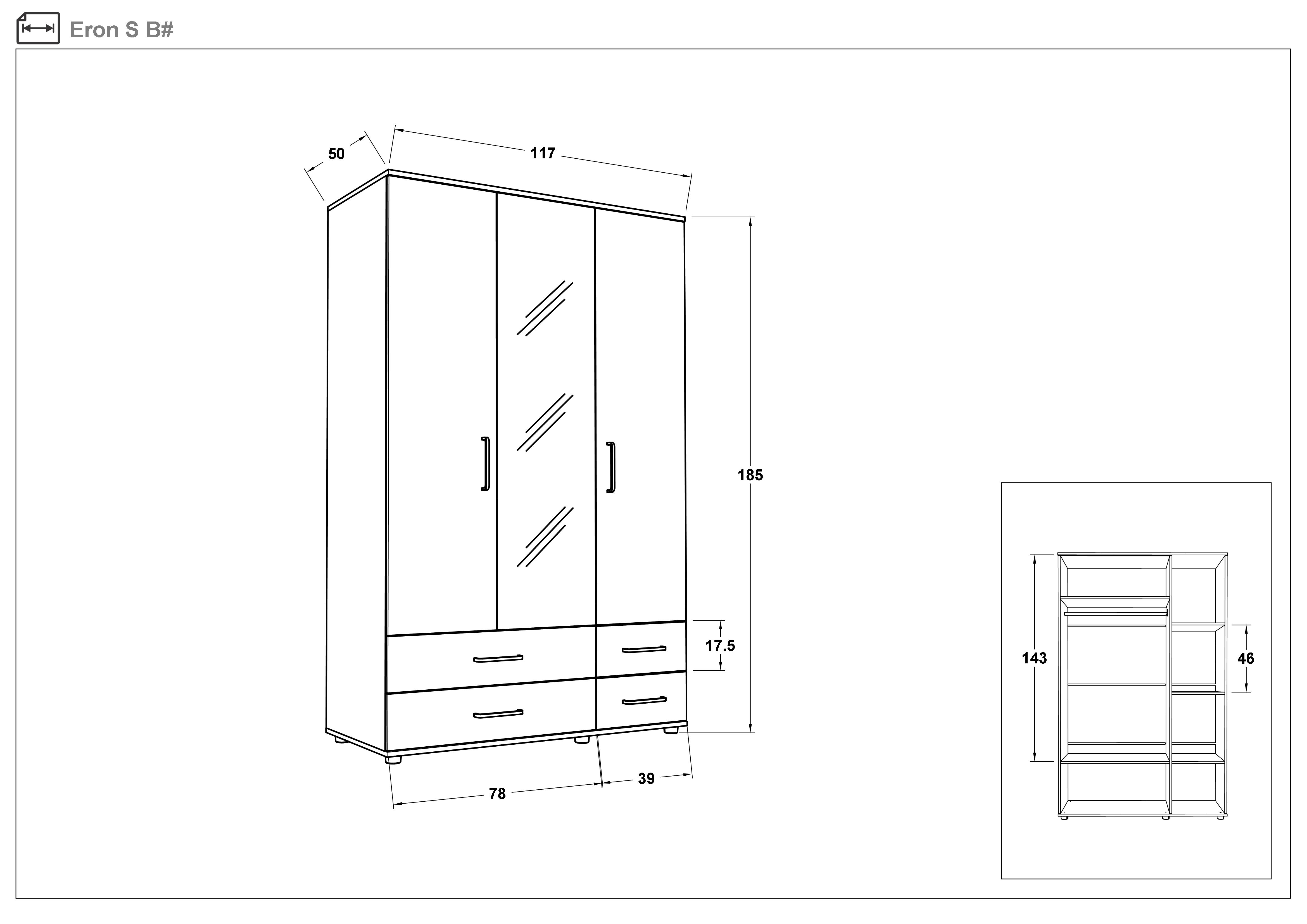 Dulap Eron S, wenge  2