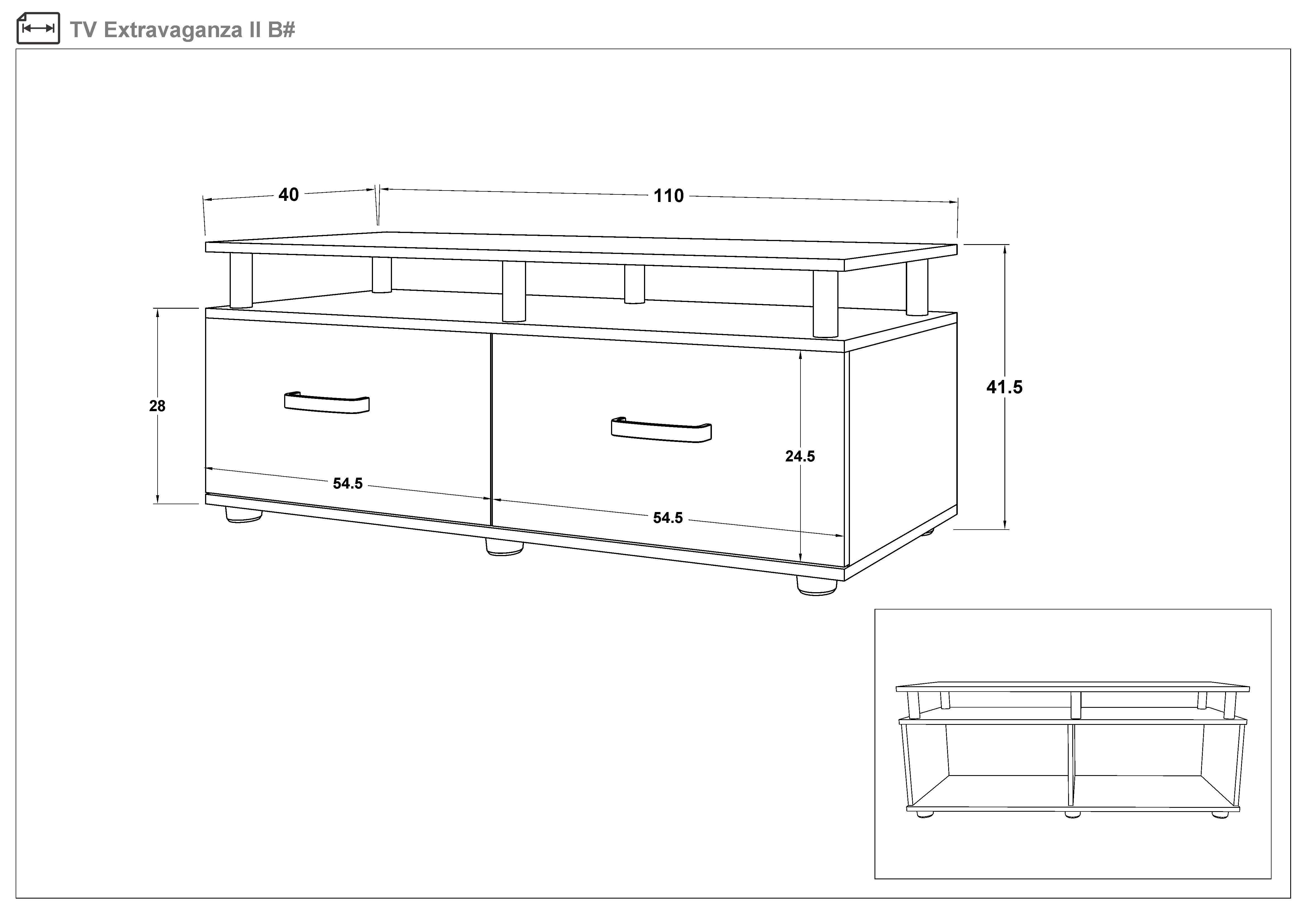 Modul TV Extravaganza, alb lucios  2