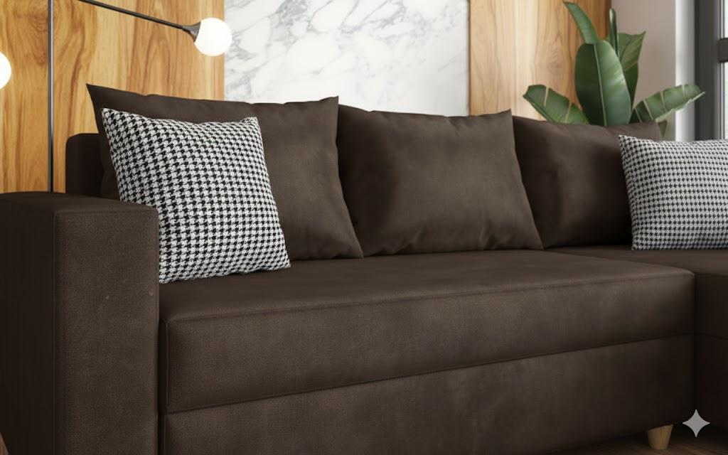 Раскладной угловой диван Фабиола, коричневый  10