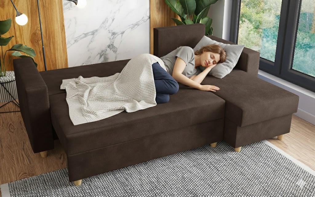 Раскладной угловой диван Фабиола, коричневый  4