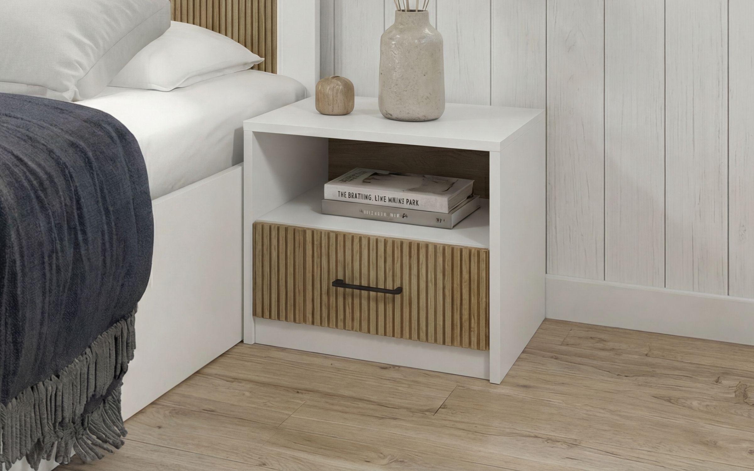 Set dormitor 160/200 Philadelphia + saltea, alb + cadiz  8