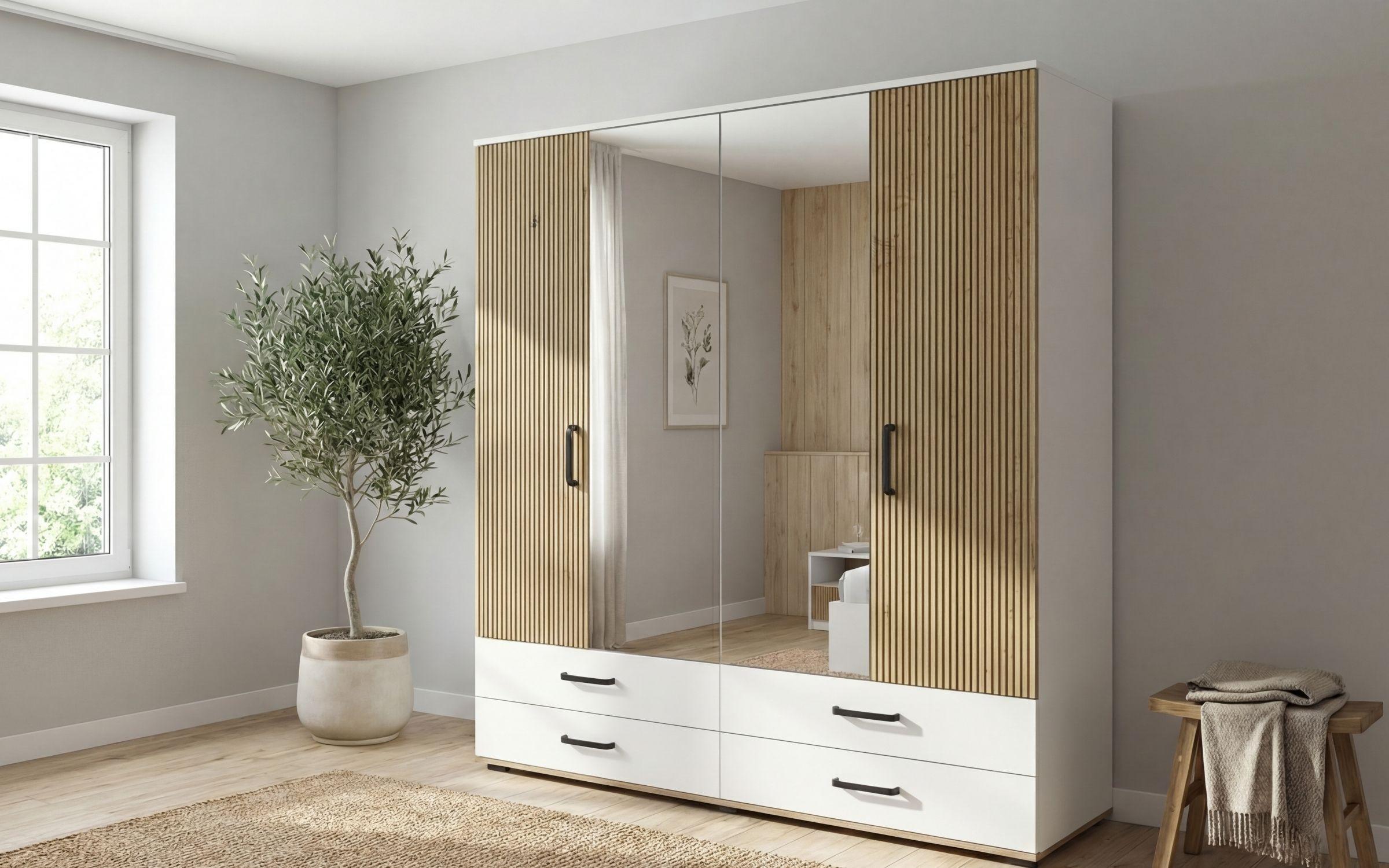 Set dormitor 160/200 Philadelphia + saltea, alb + cadiz  4