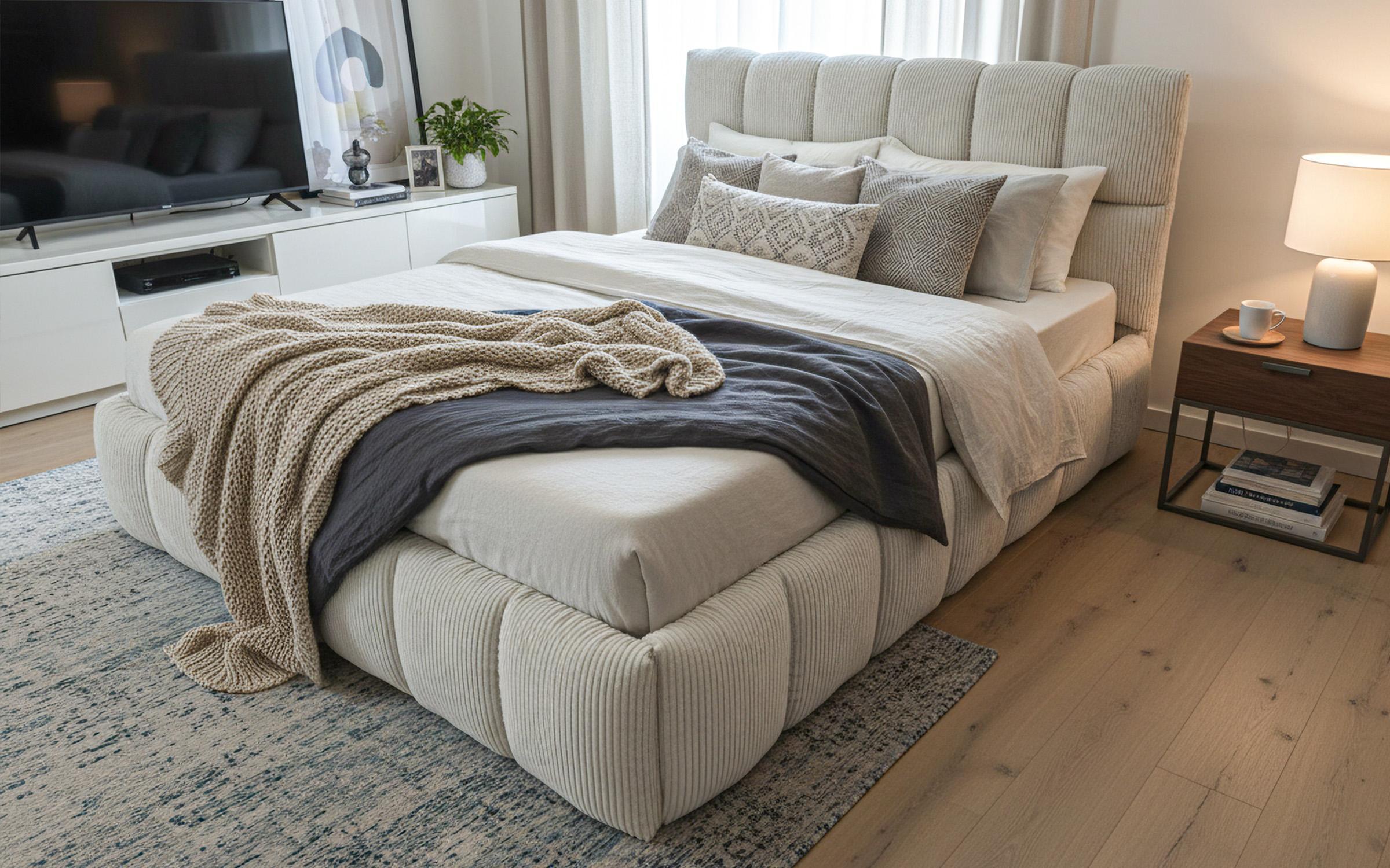 Pat dublu tapitat 160/200 Fiorela Deluxe,   1