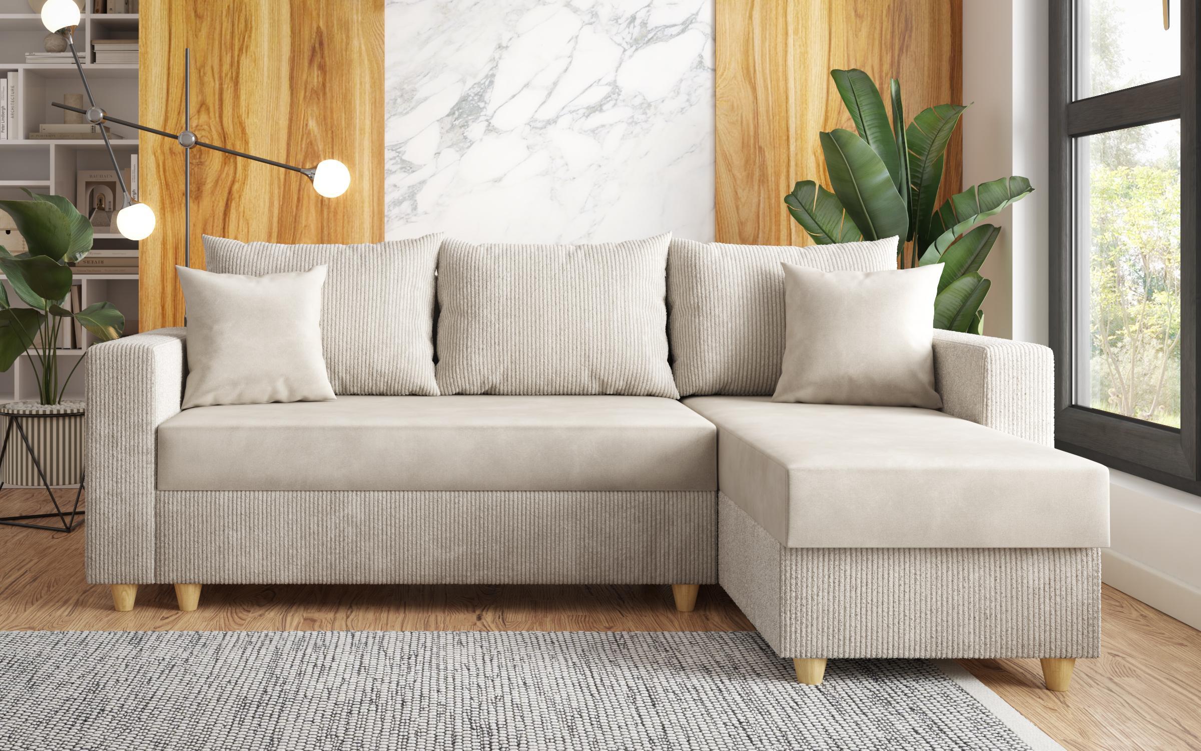 Set living Fini, bej deschis + stejar scandinav inchis + nisipiu mat  2