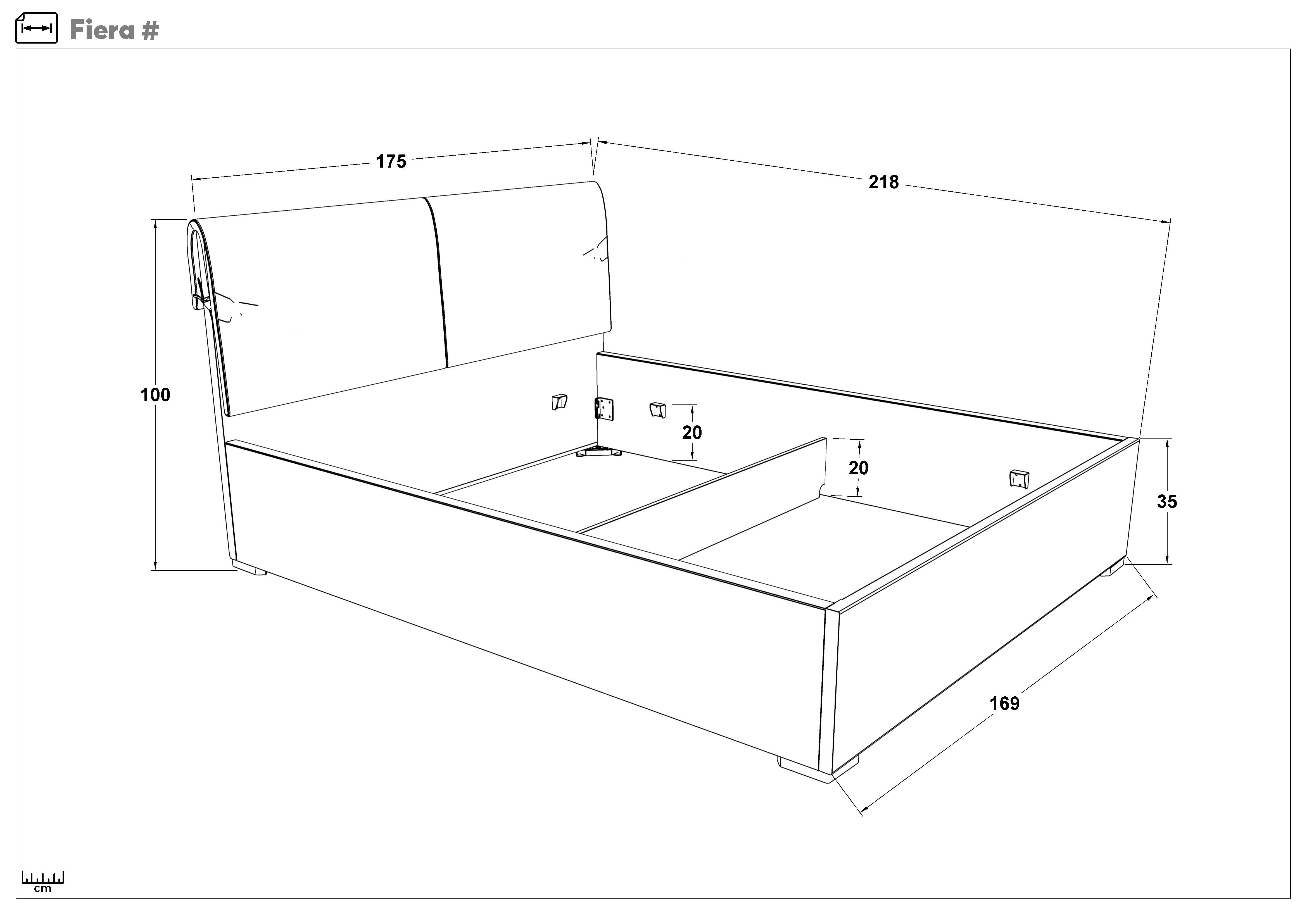 Pat dublu 160/200 Fiera, bej  2
