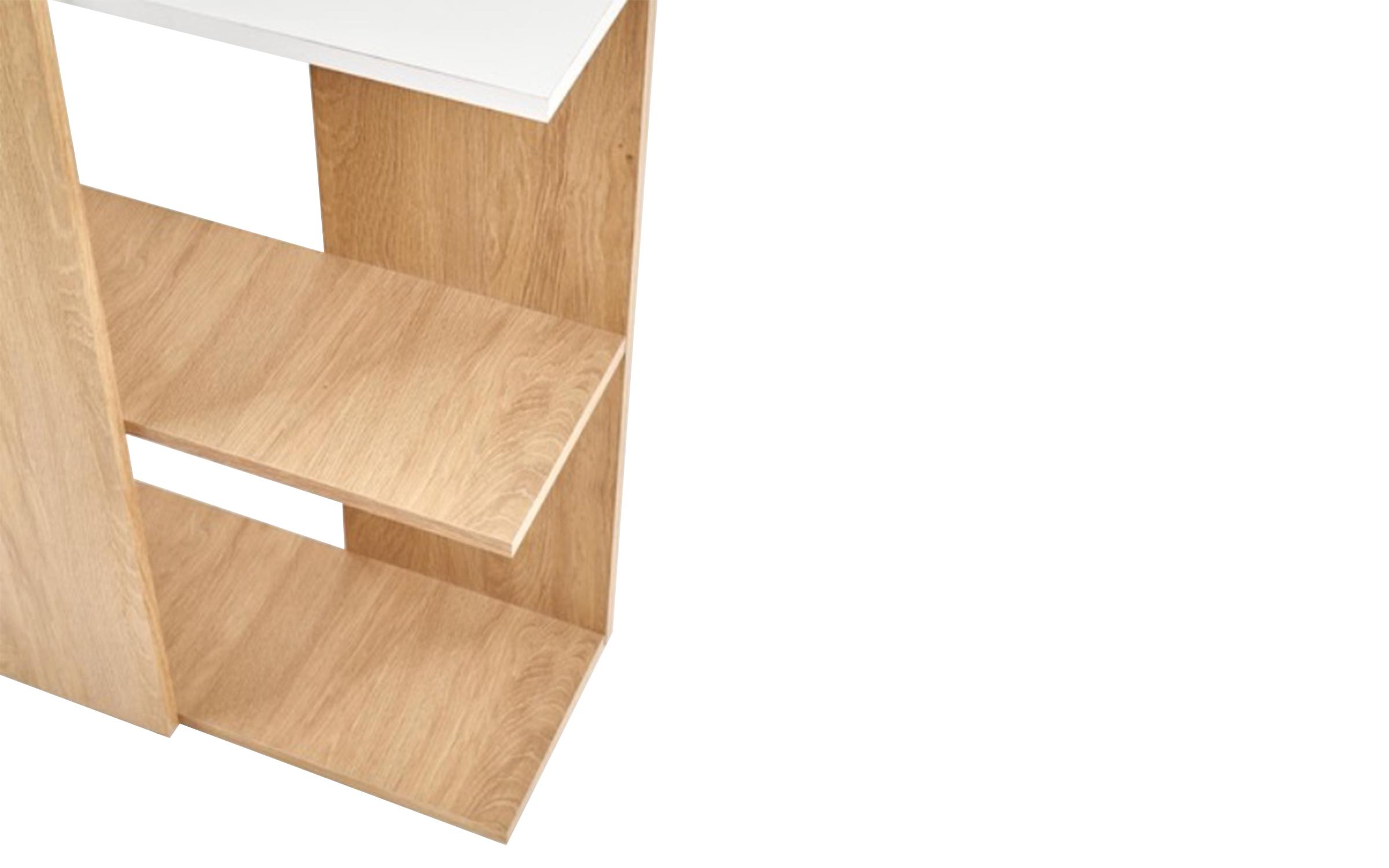 Birou + etajera Fermo, stejar craft auriu + alb  4