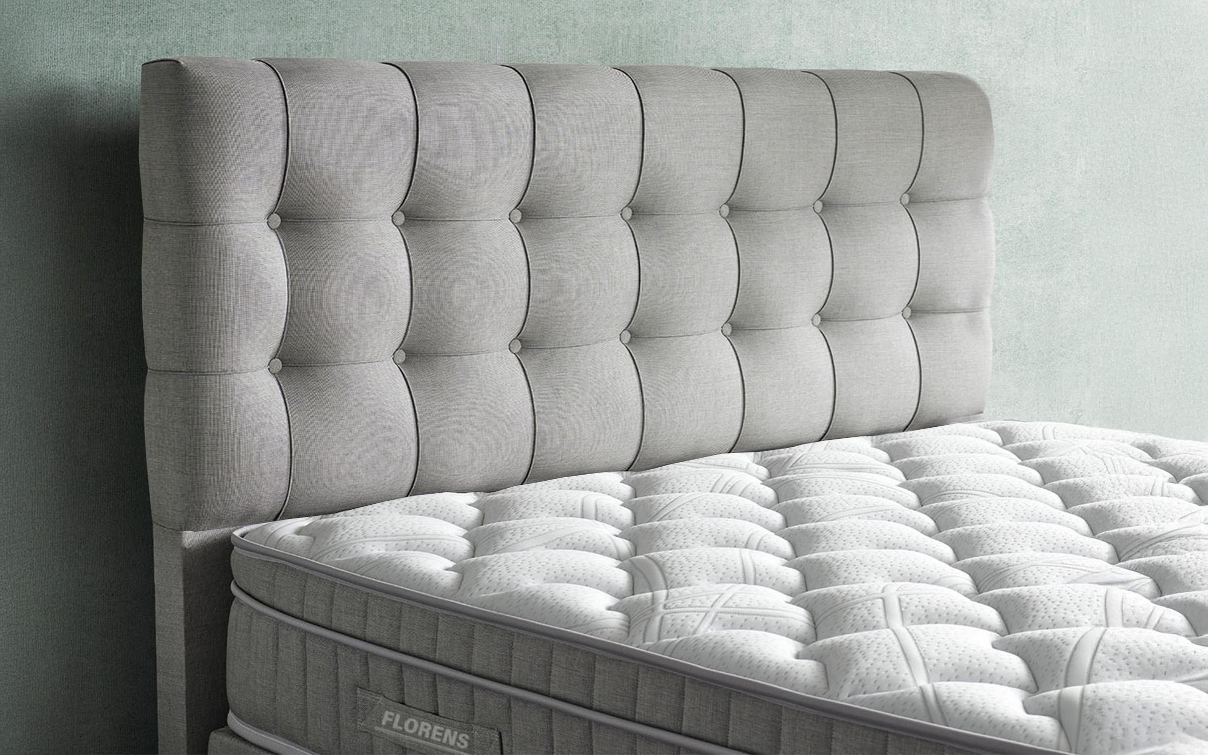 Pat dublu Boxspring 160/200 Florence + saltea, gri  3