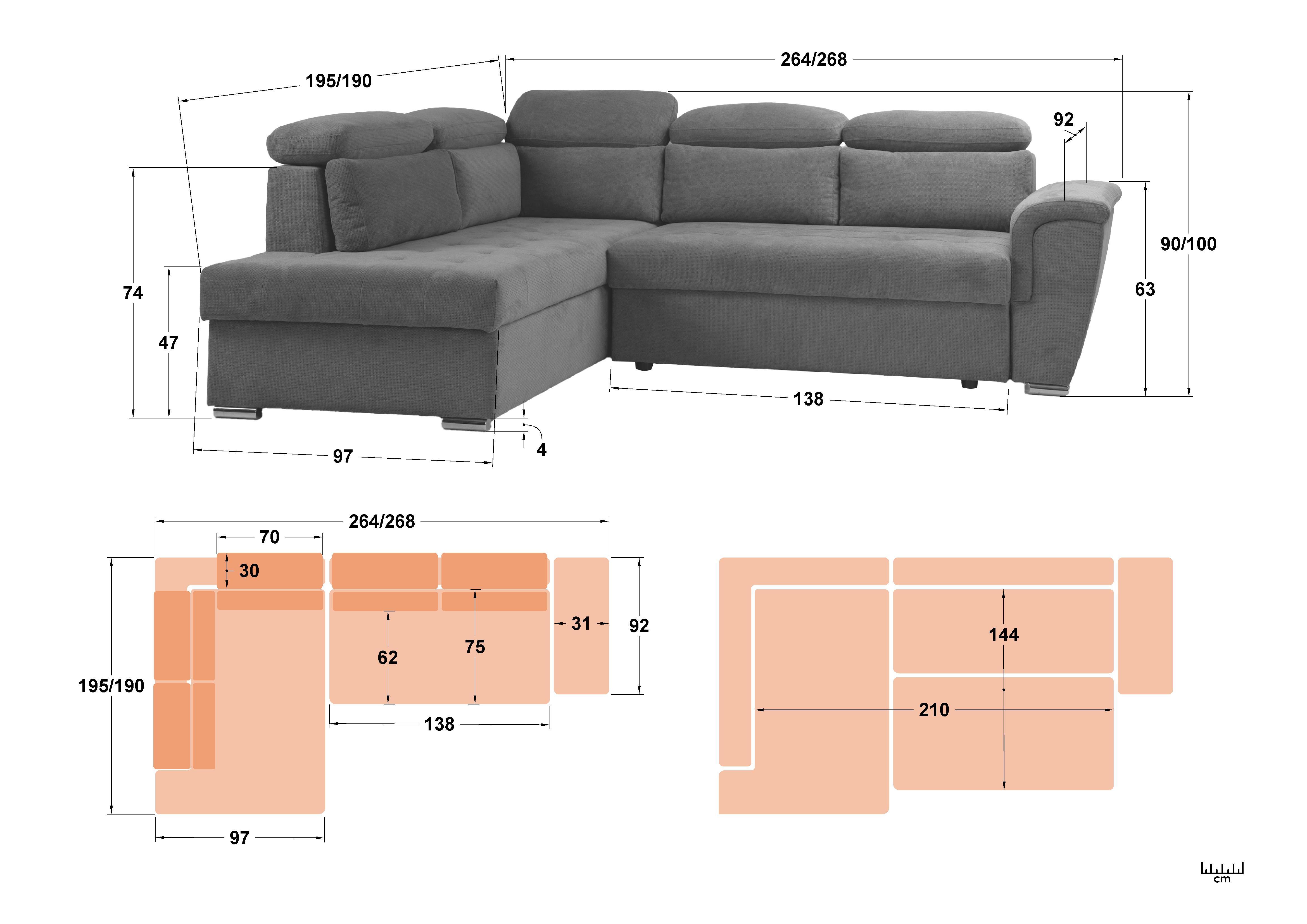 Coltar extensibil Flos, gri  2