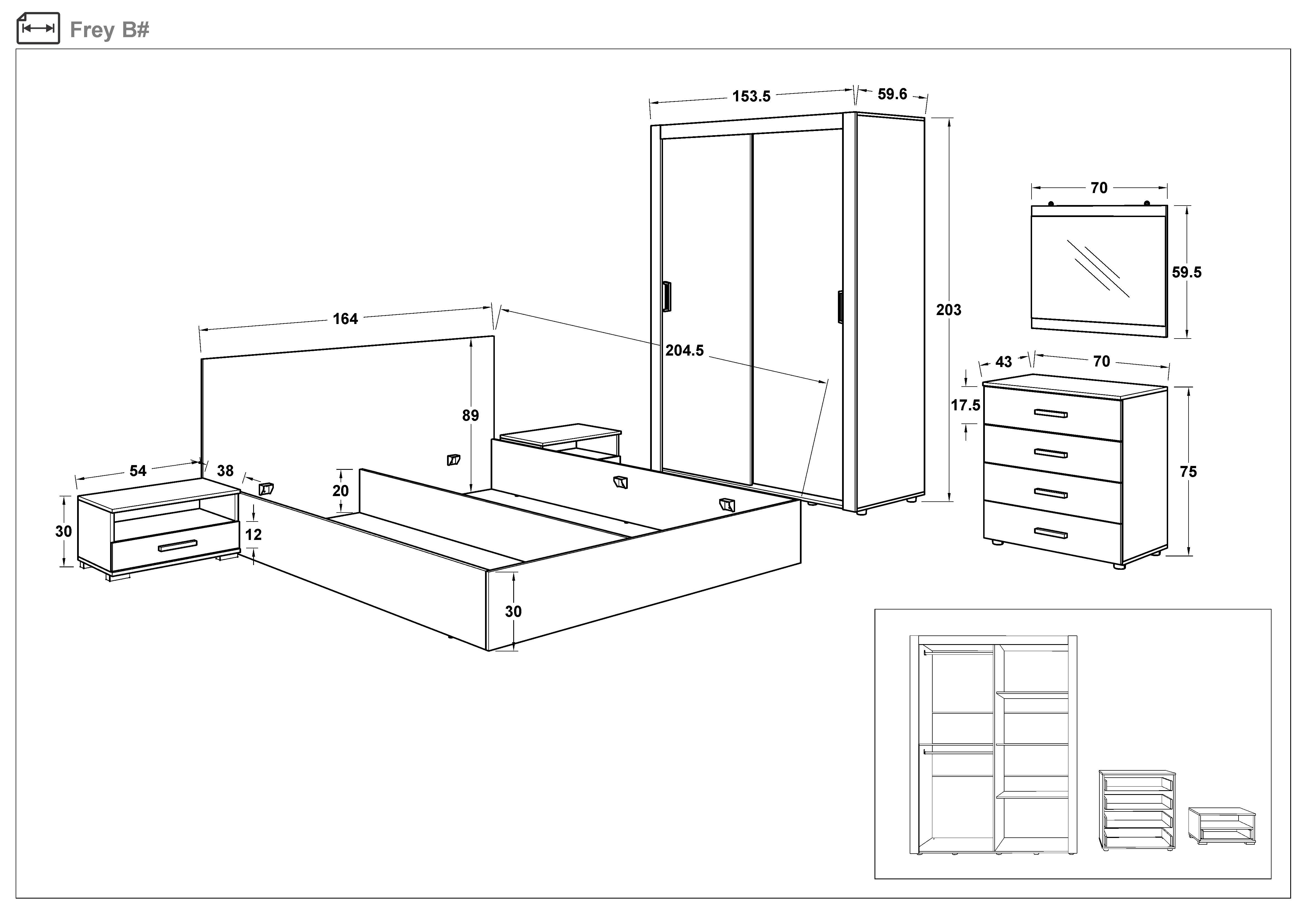 Спальный гарнитур Фрей, белый глянец  2