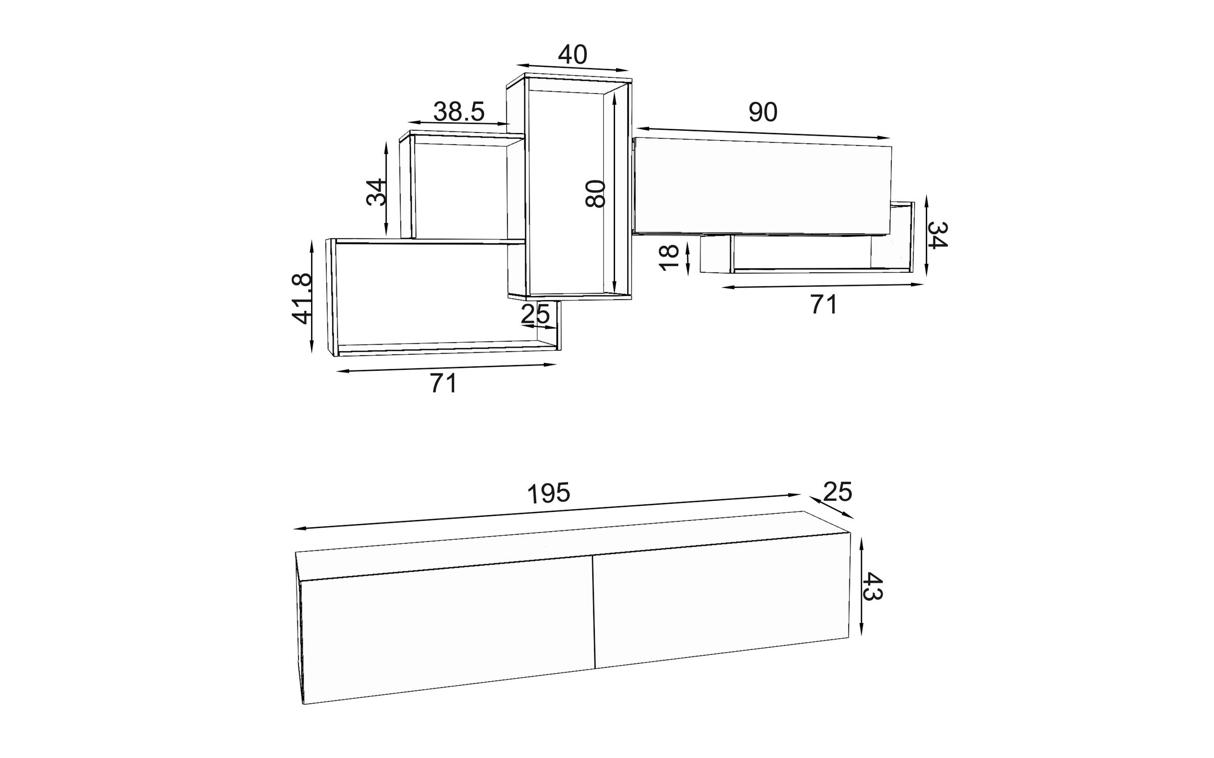 Biblioteca Zaria, stejar gri + gri  2