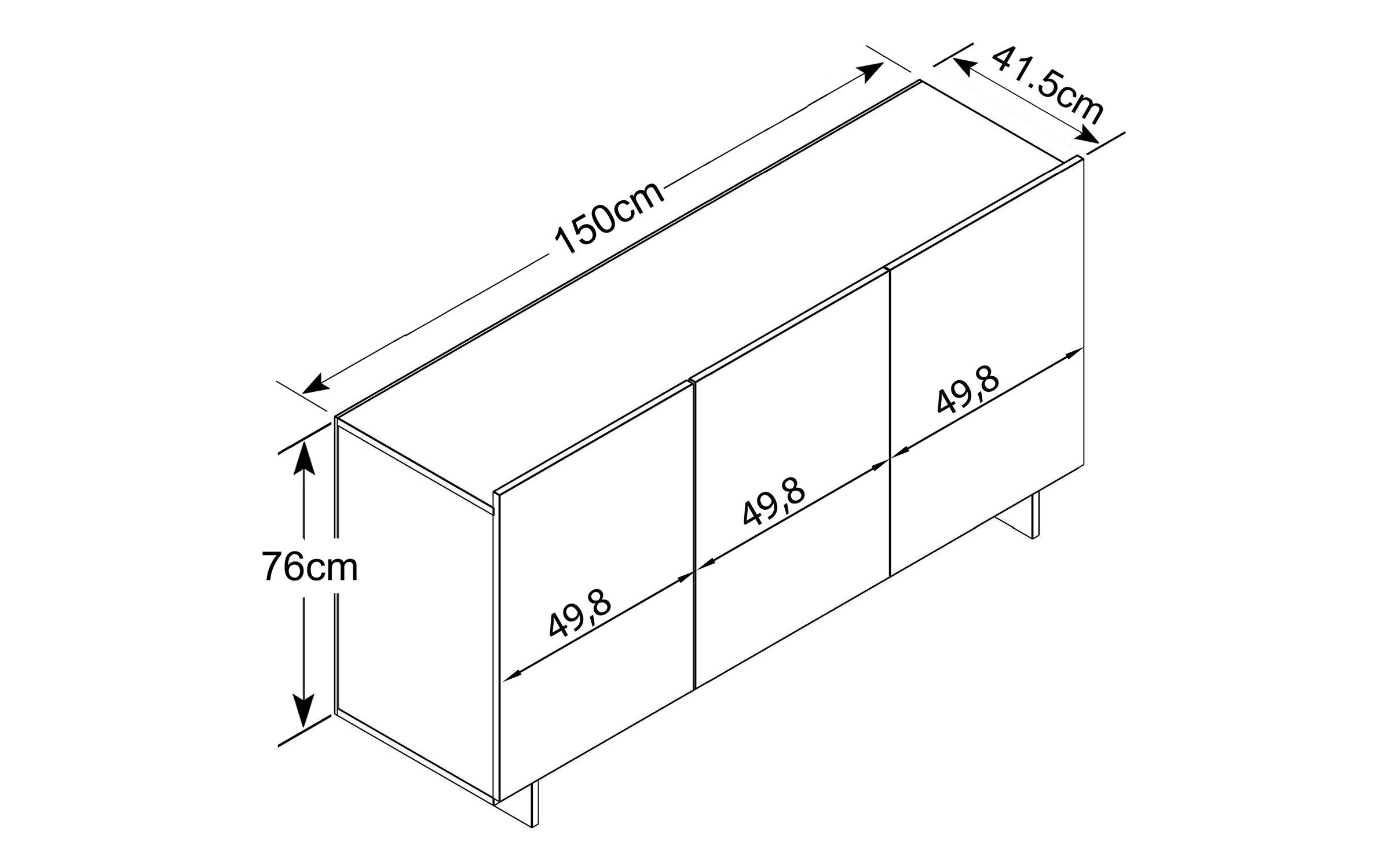 Comoda Corby, stejar tabacco + gri  2