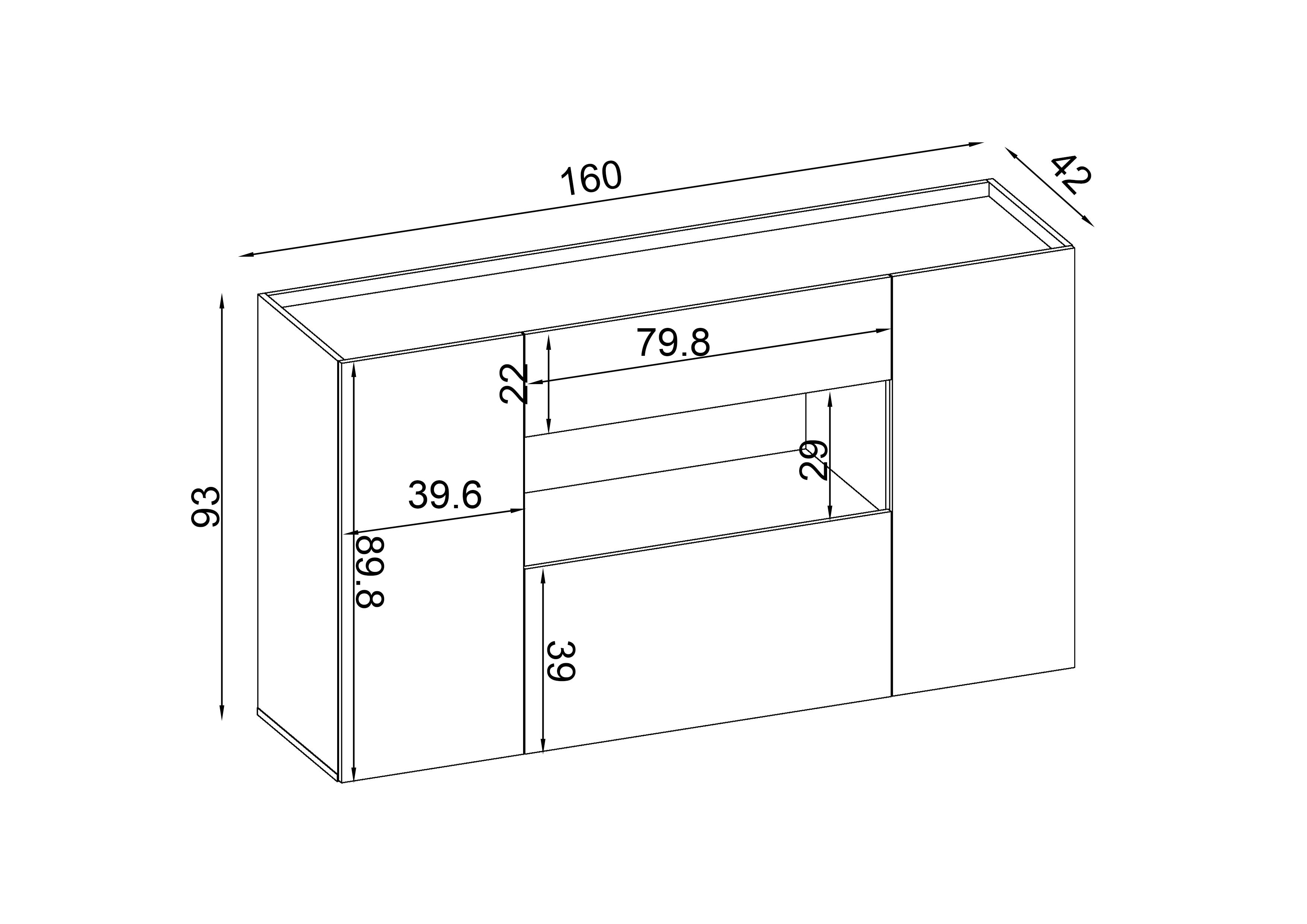 Comoda Vaneya, stejar auriu + alb mat  2