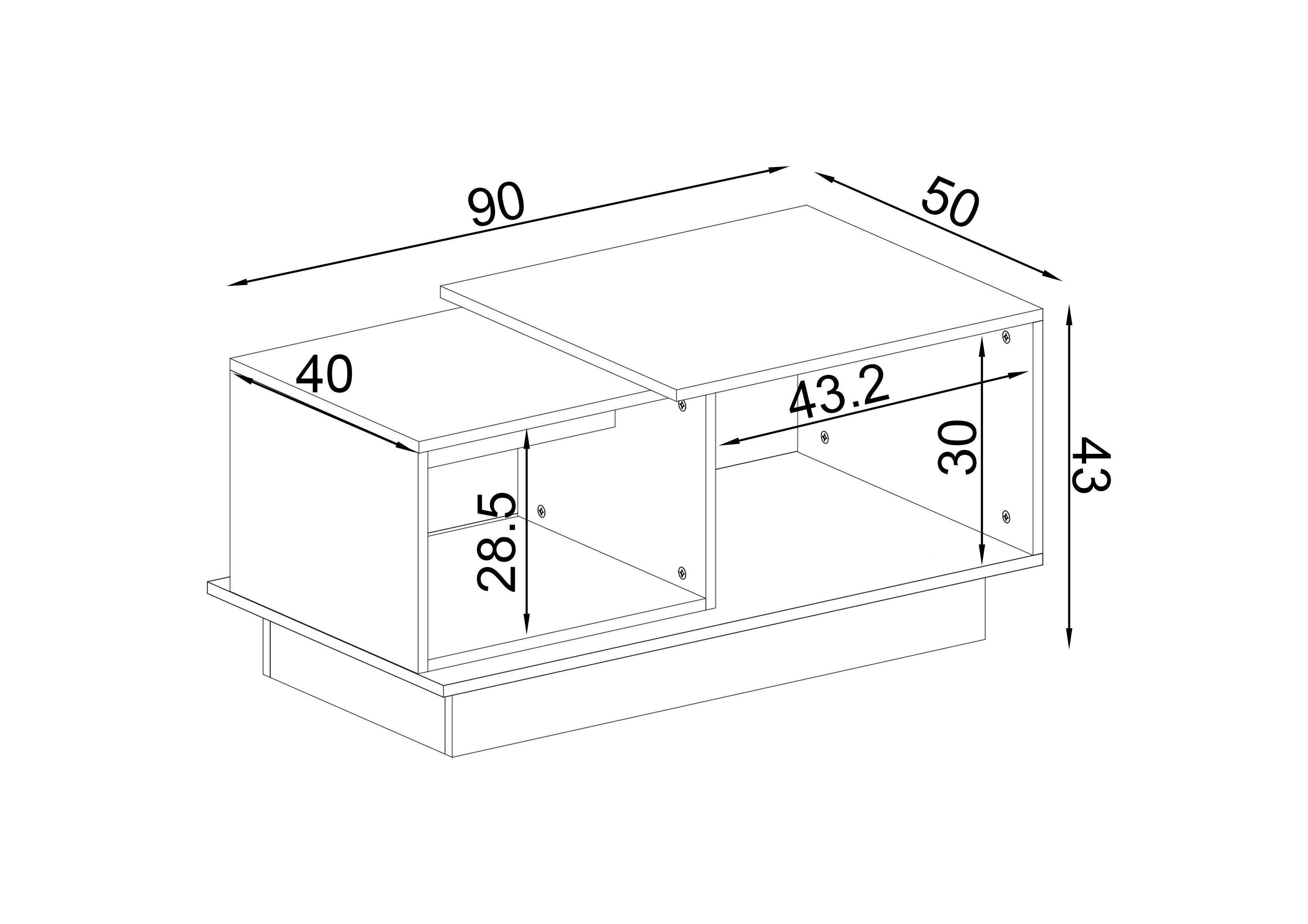Masuta de cafea Bonsi, stejar honey + marmura alba  2