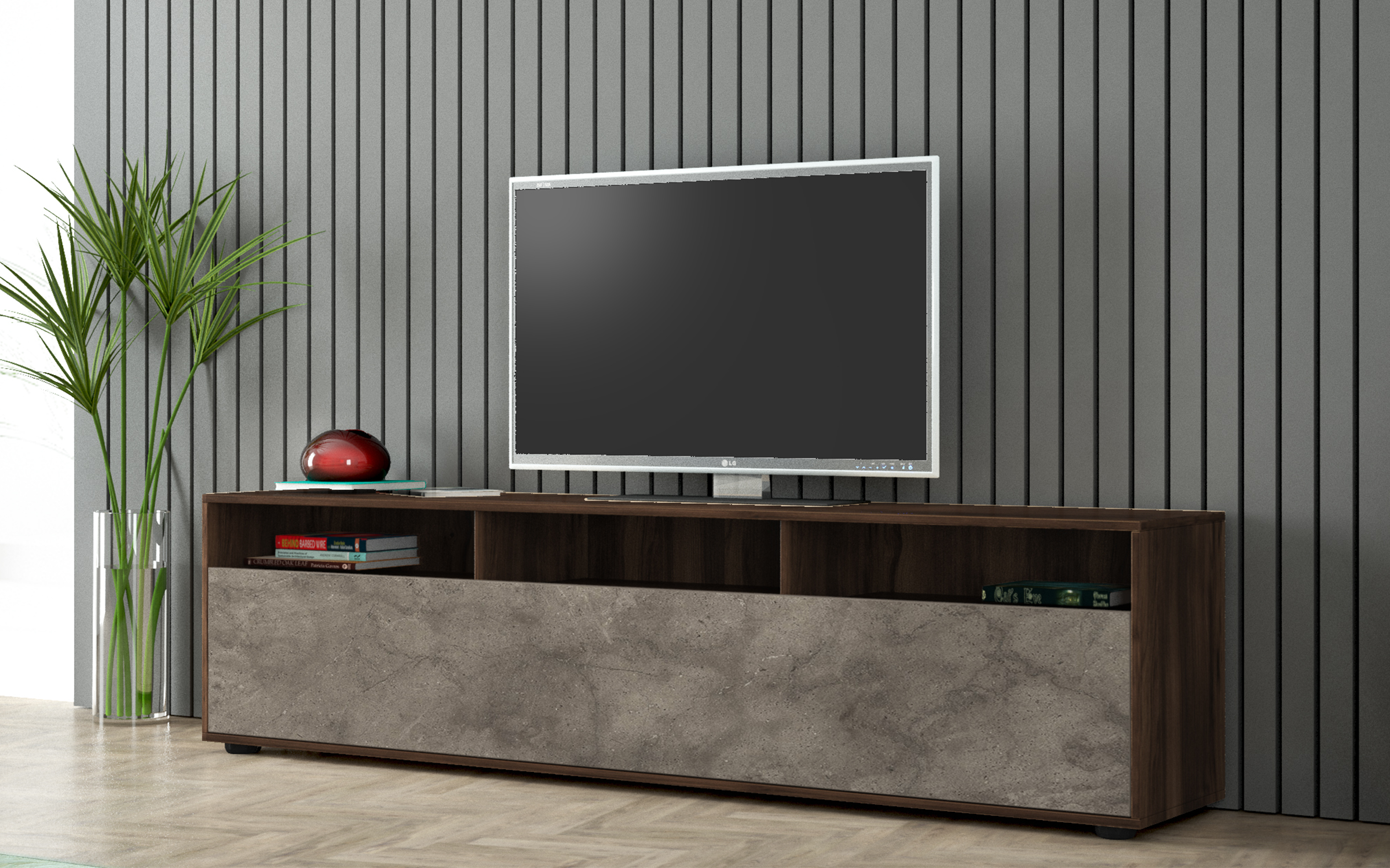 Modul TV Damir, stejar Ristretto Baroque + fossil arosa  1