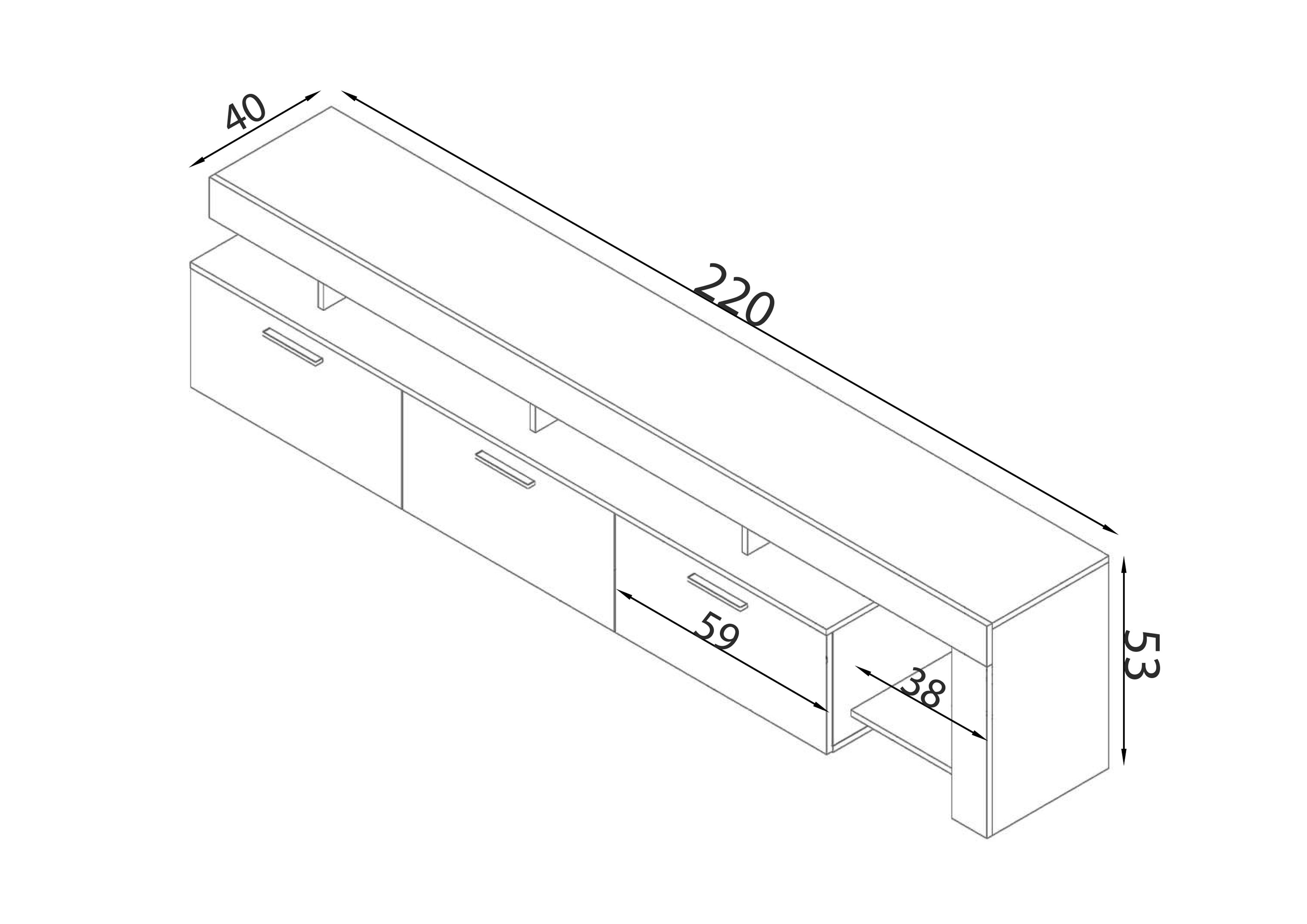 Modul TV Remino, alb + gri  2