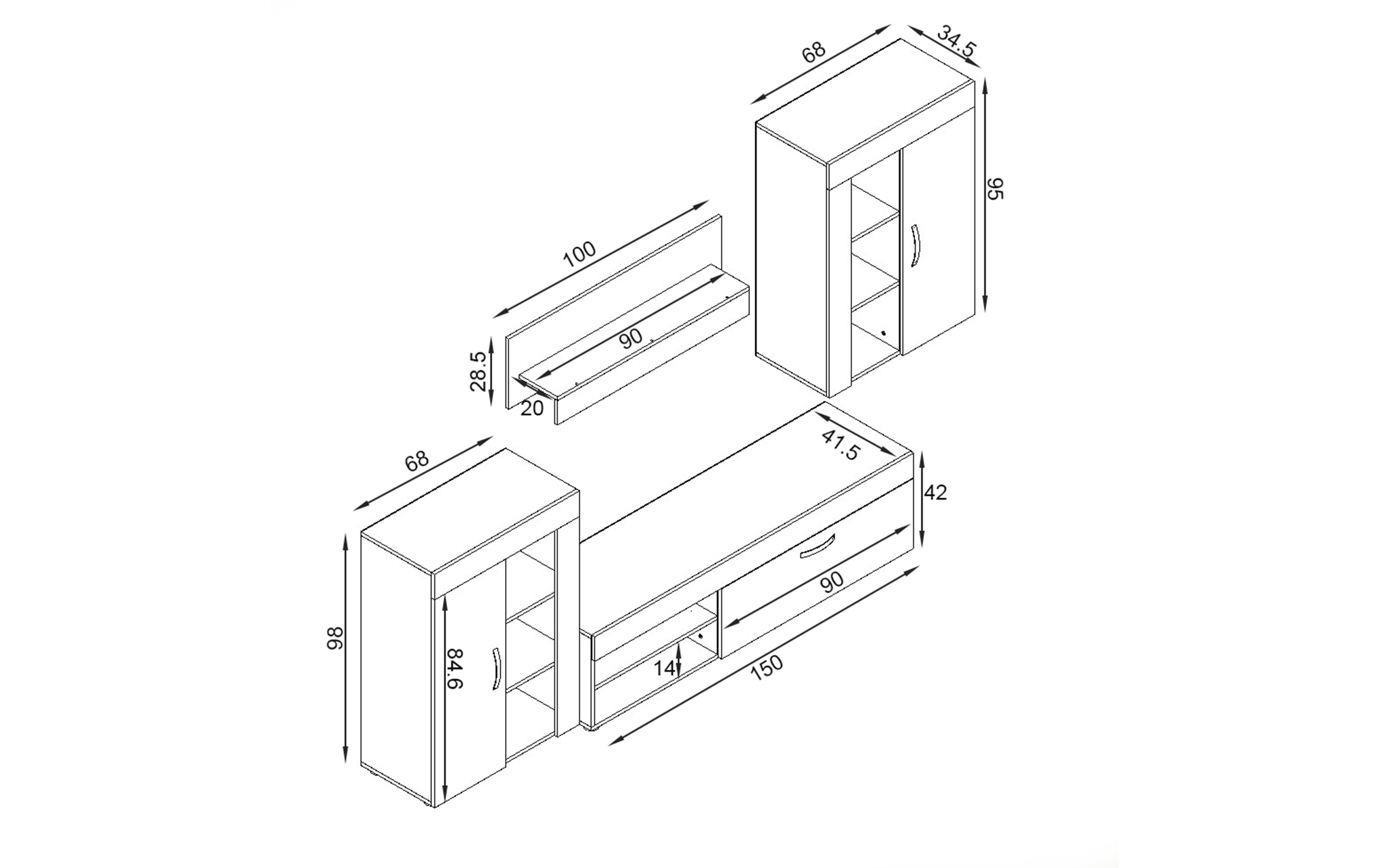 Biblioteca Amaya, stejar honey + marmura alba  2