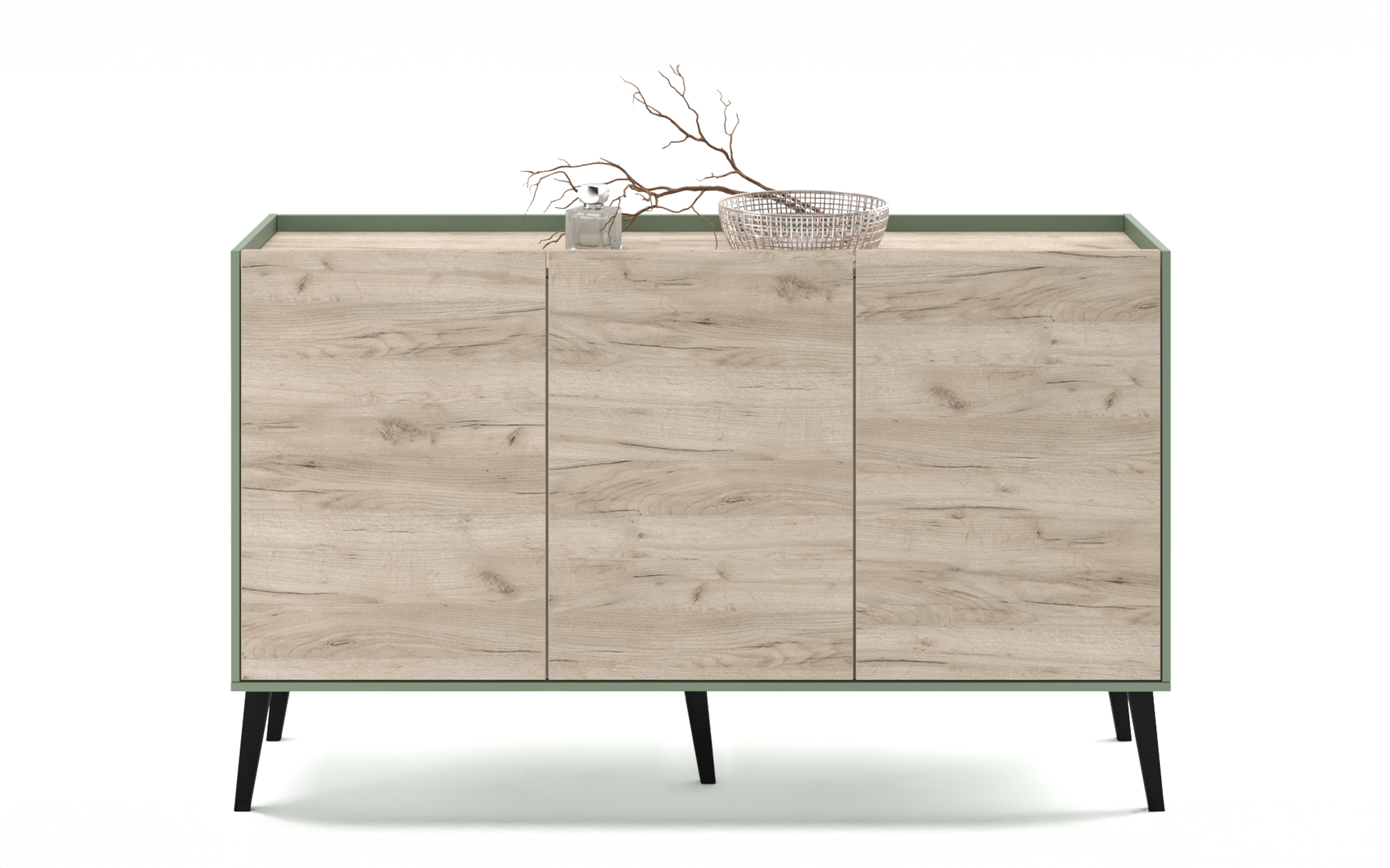 Comoda Koris, verde + stejar gri  1