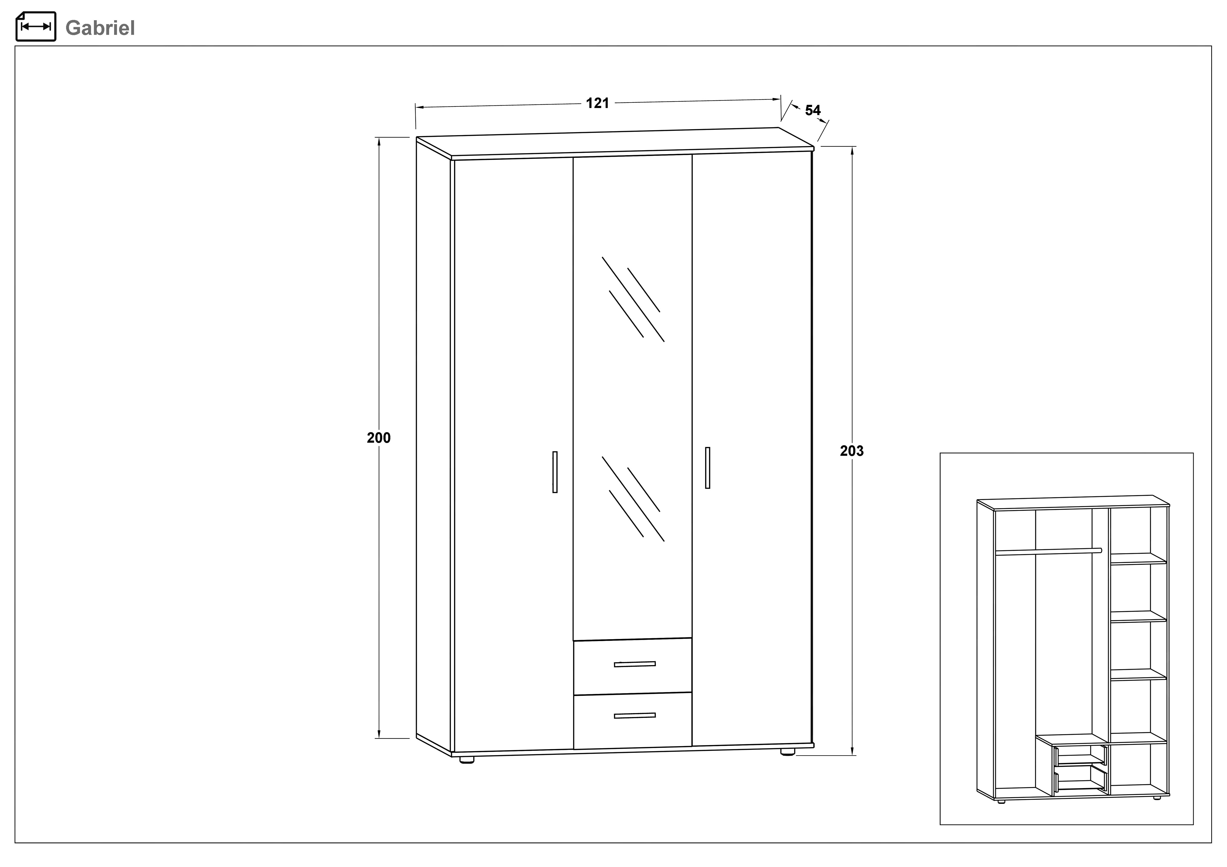 Dulap Gabriel, stejar sonoma  2