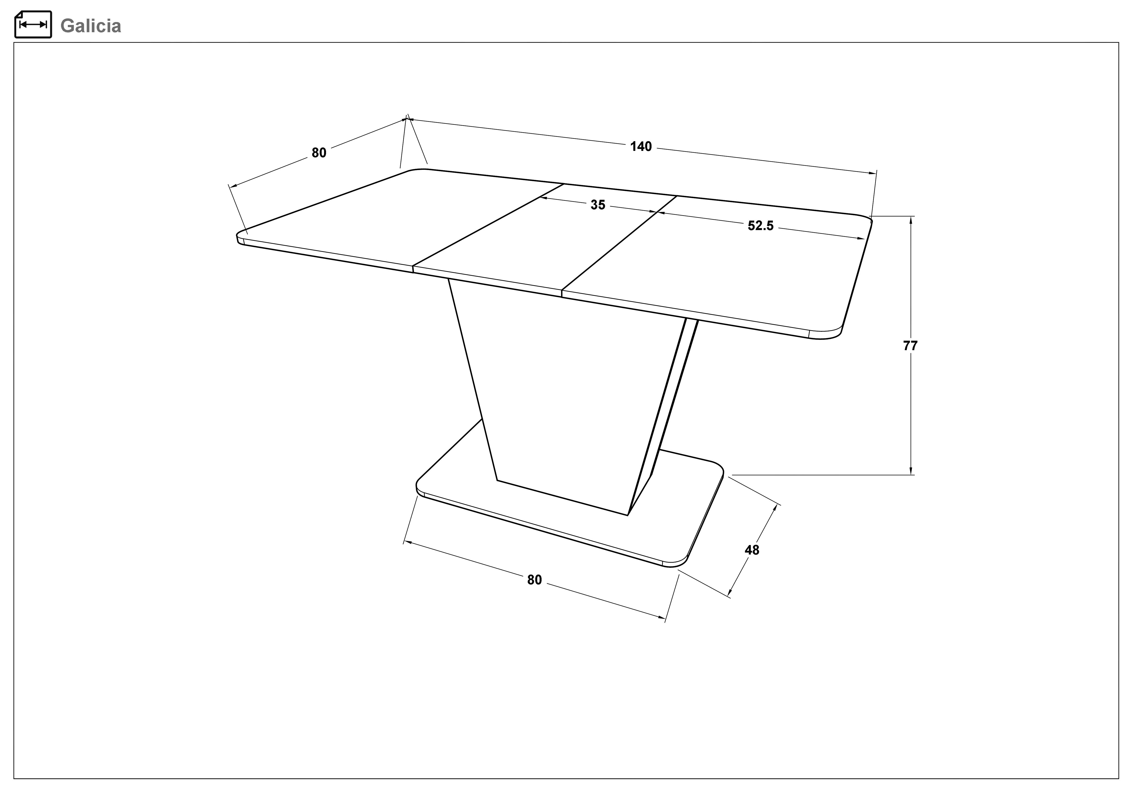 Masa dining Galitzia, alb lucios  2