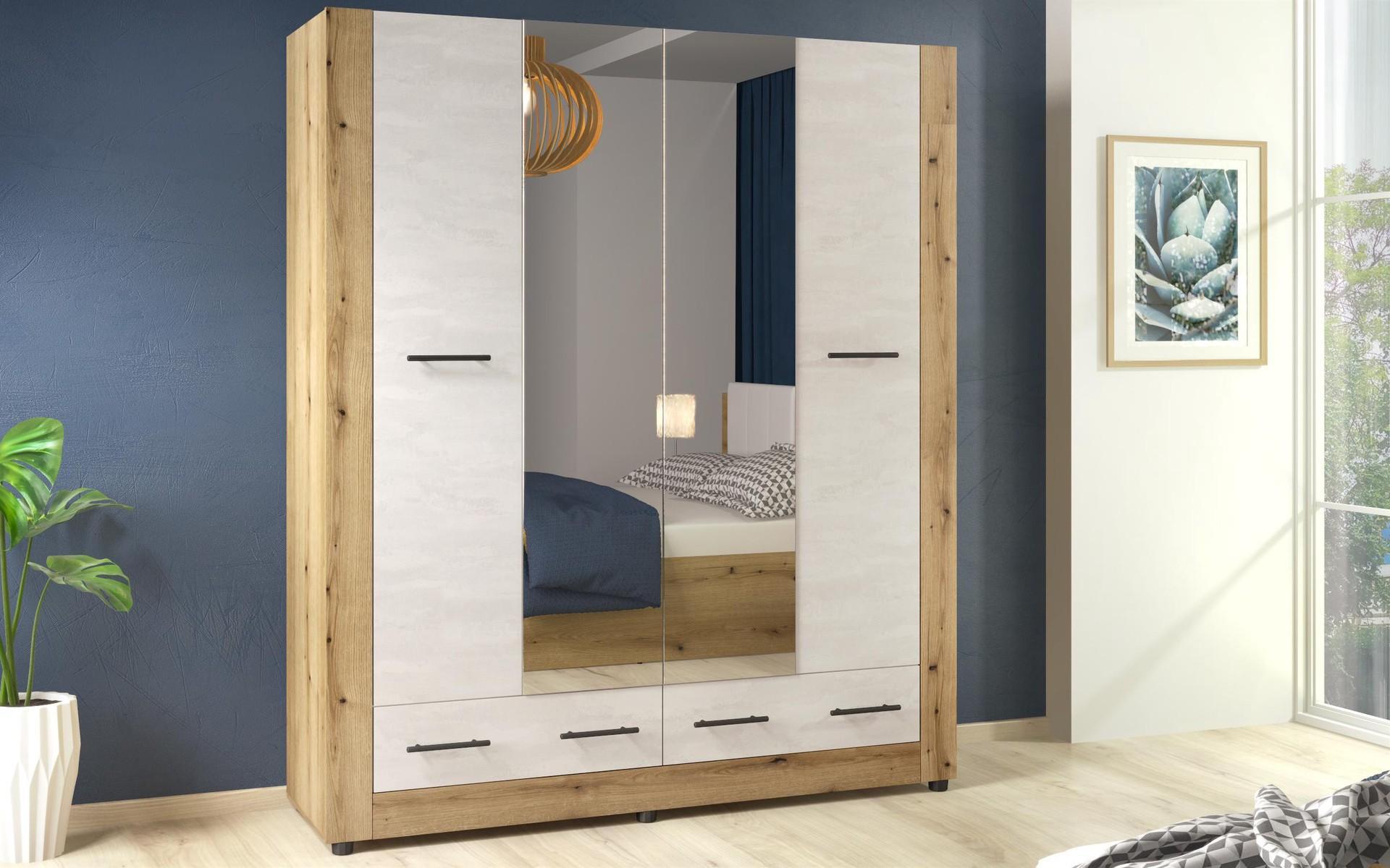 Set dormitor 160/200 + LED Alina, stejar evoc + Silk  6