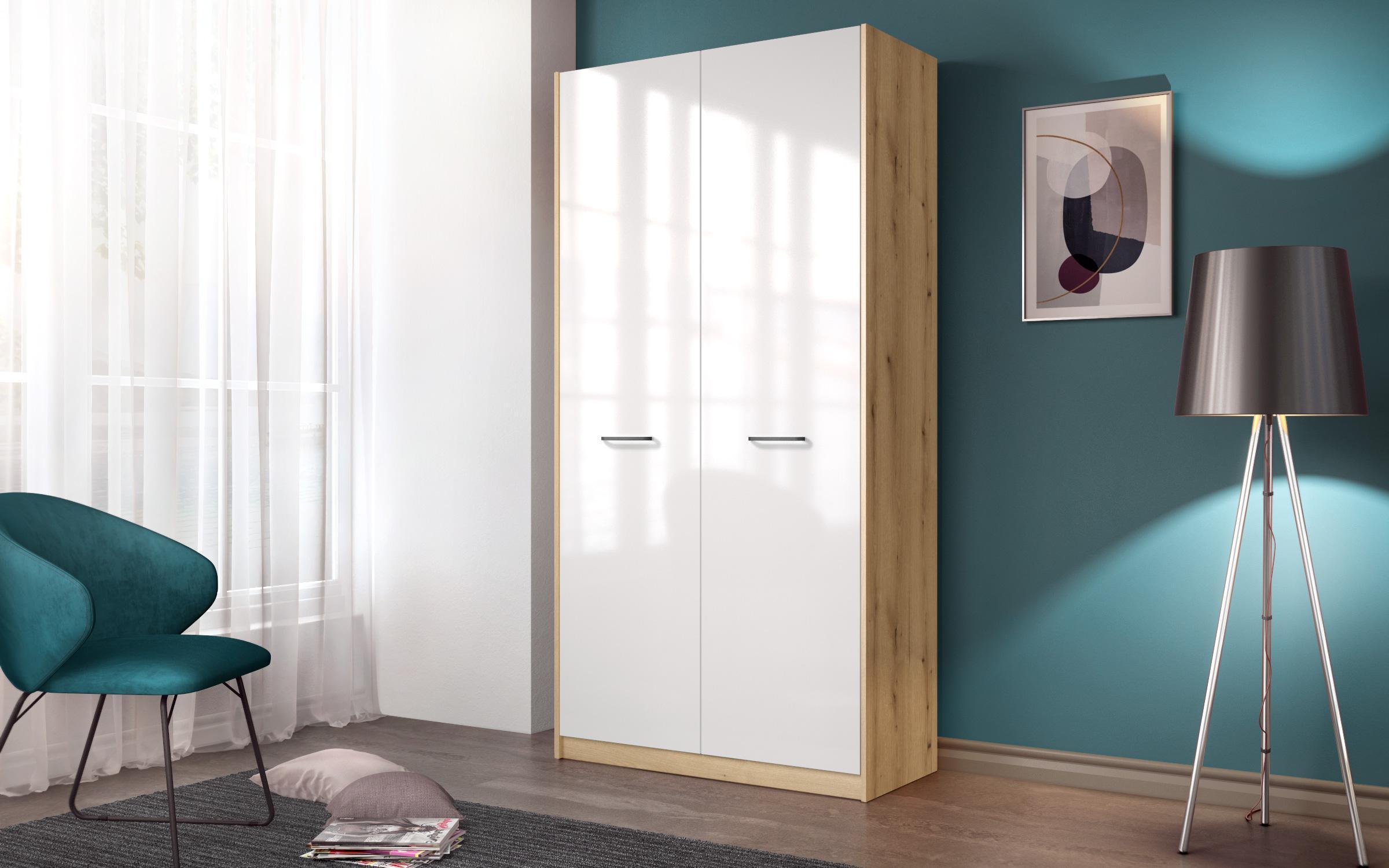 Set dormitor 90/200 Lara, stejar evoc + menta  5