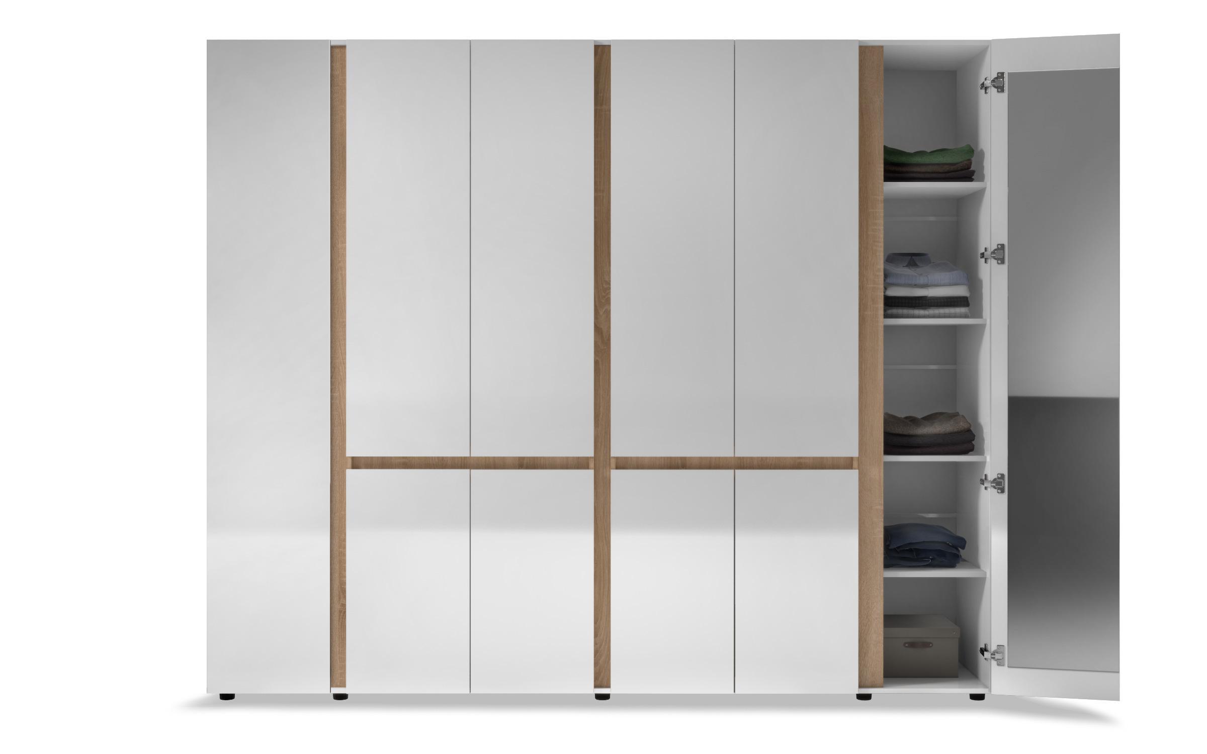 Dulap Omonia XL, alb lucios + stejar sonoma  5