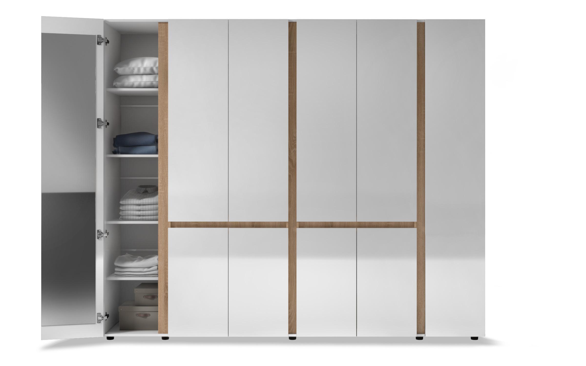Dulap Omonia XL, alb lucios + stejar sonoma  4