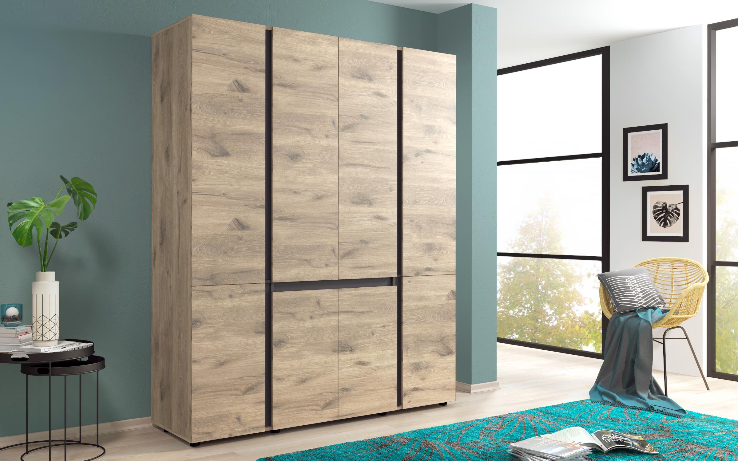 Set dormitor 180/200 Pandora, stejar scandinav deschis + antracit mat  4