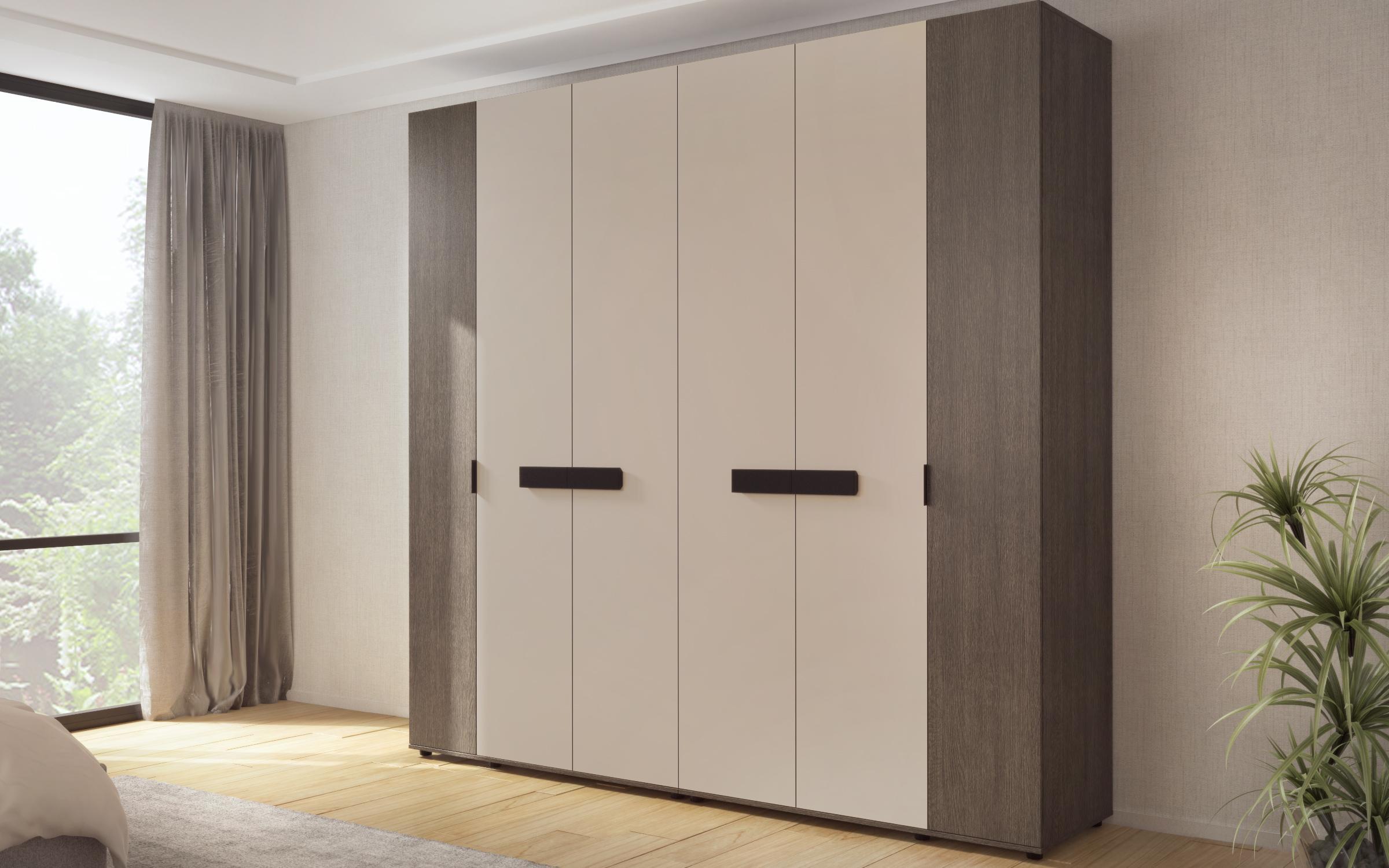 Set dormitor 160/200 cu incarcator wireless pentru telefon Novela + saltea, stejar antracit + casmir  9