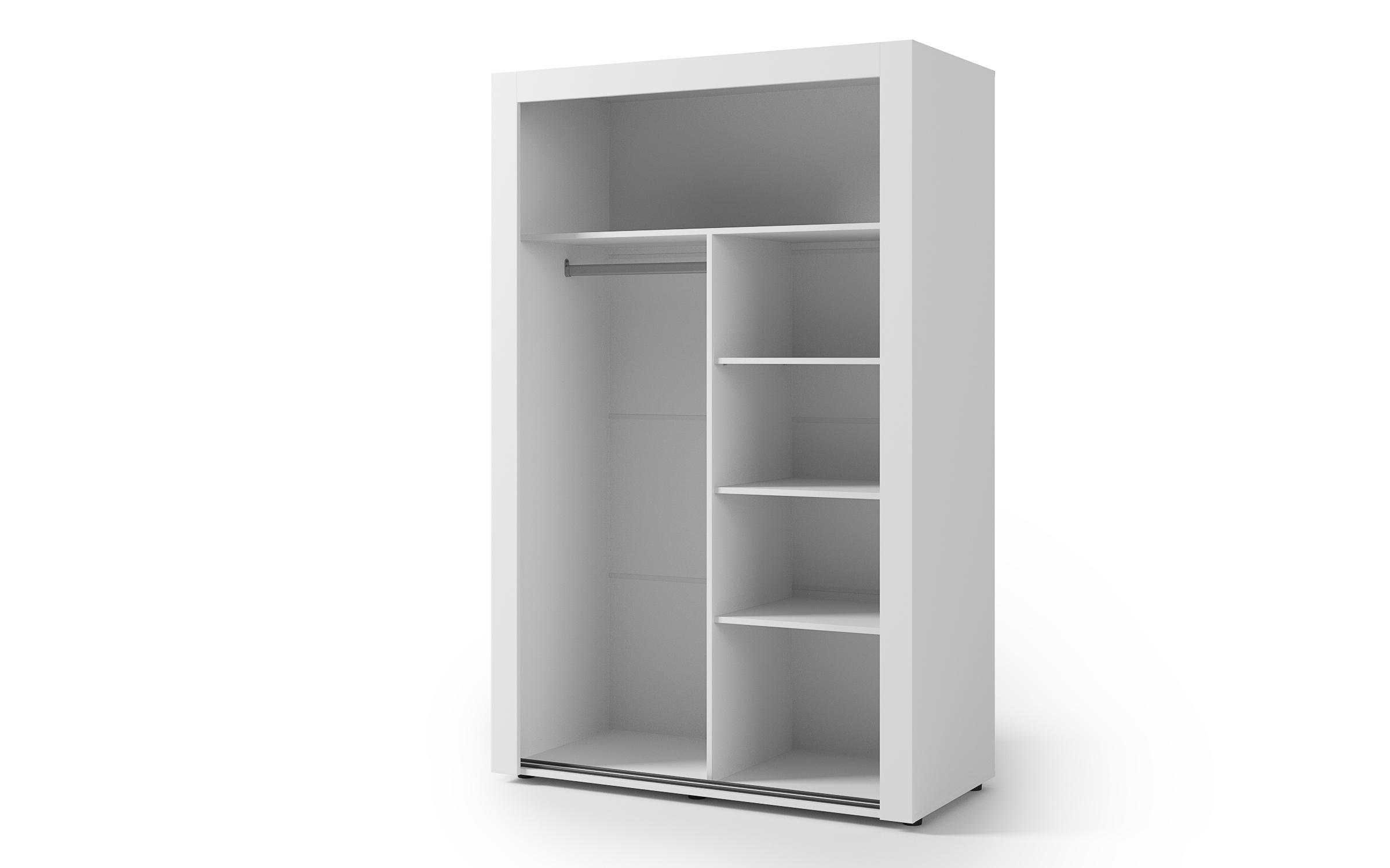 Dulap cu bara pentru umerase si rafturi Nemo 2, alb + alb  5