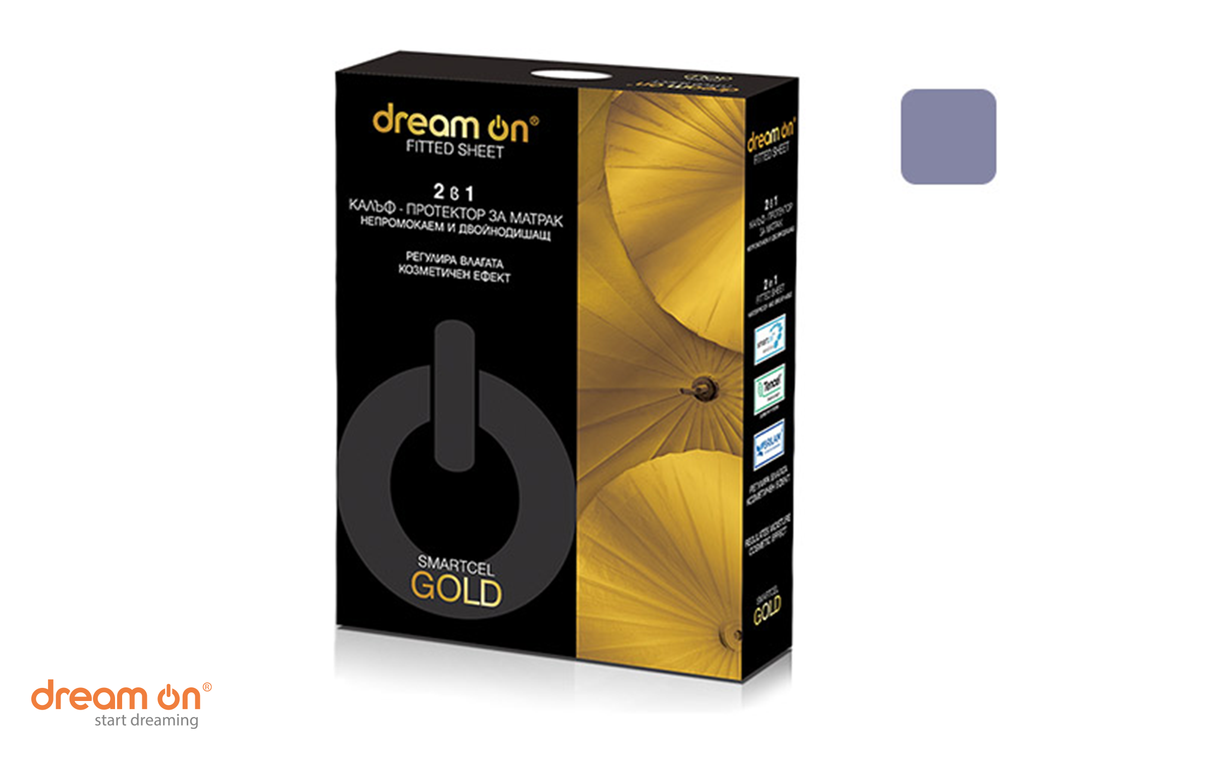 Protector pentru saltea 90/190 - 200 Smartcel Gold, gri  2