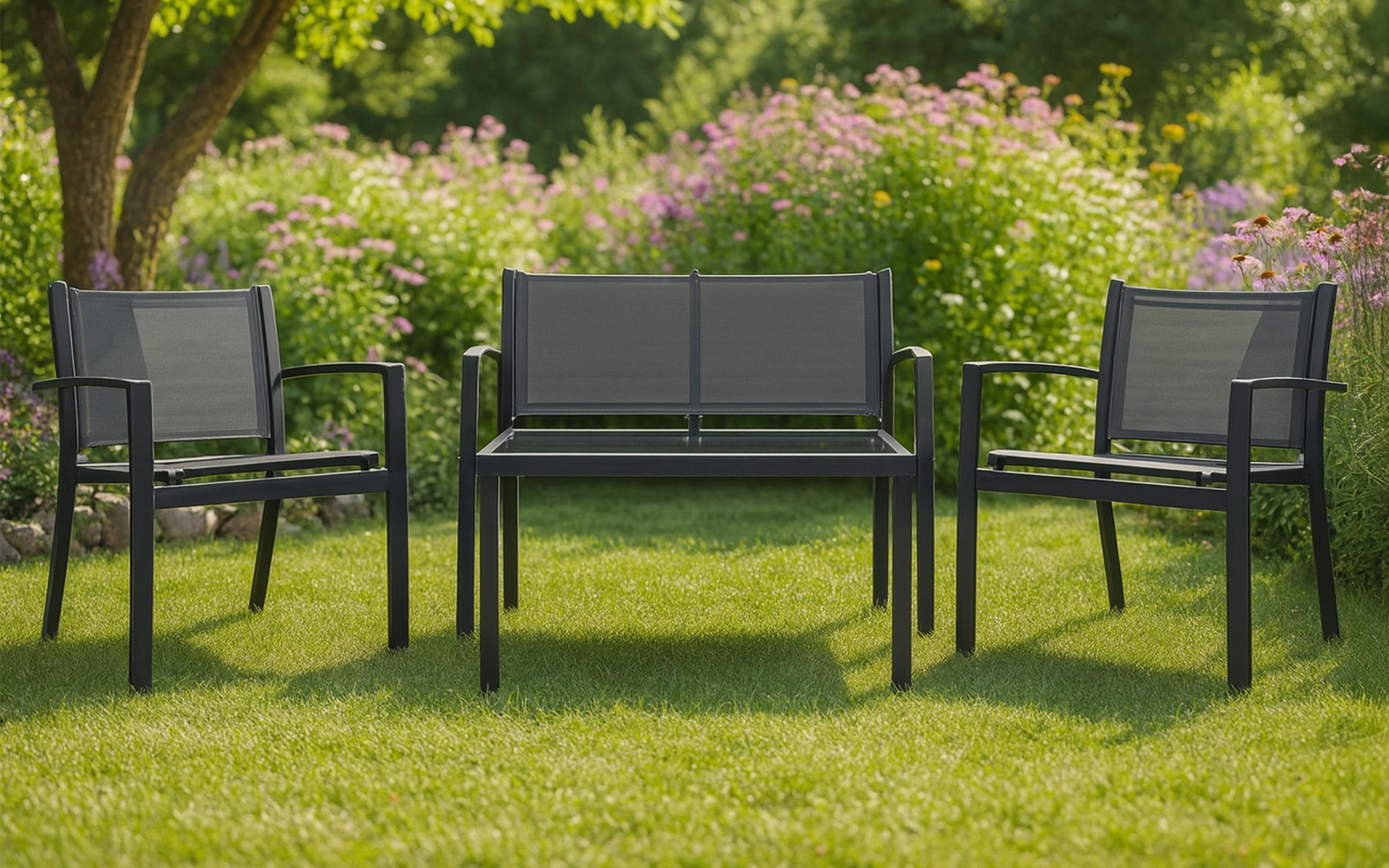 Set masa + scaune Parker, negru  1