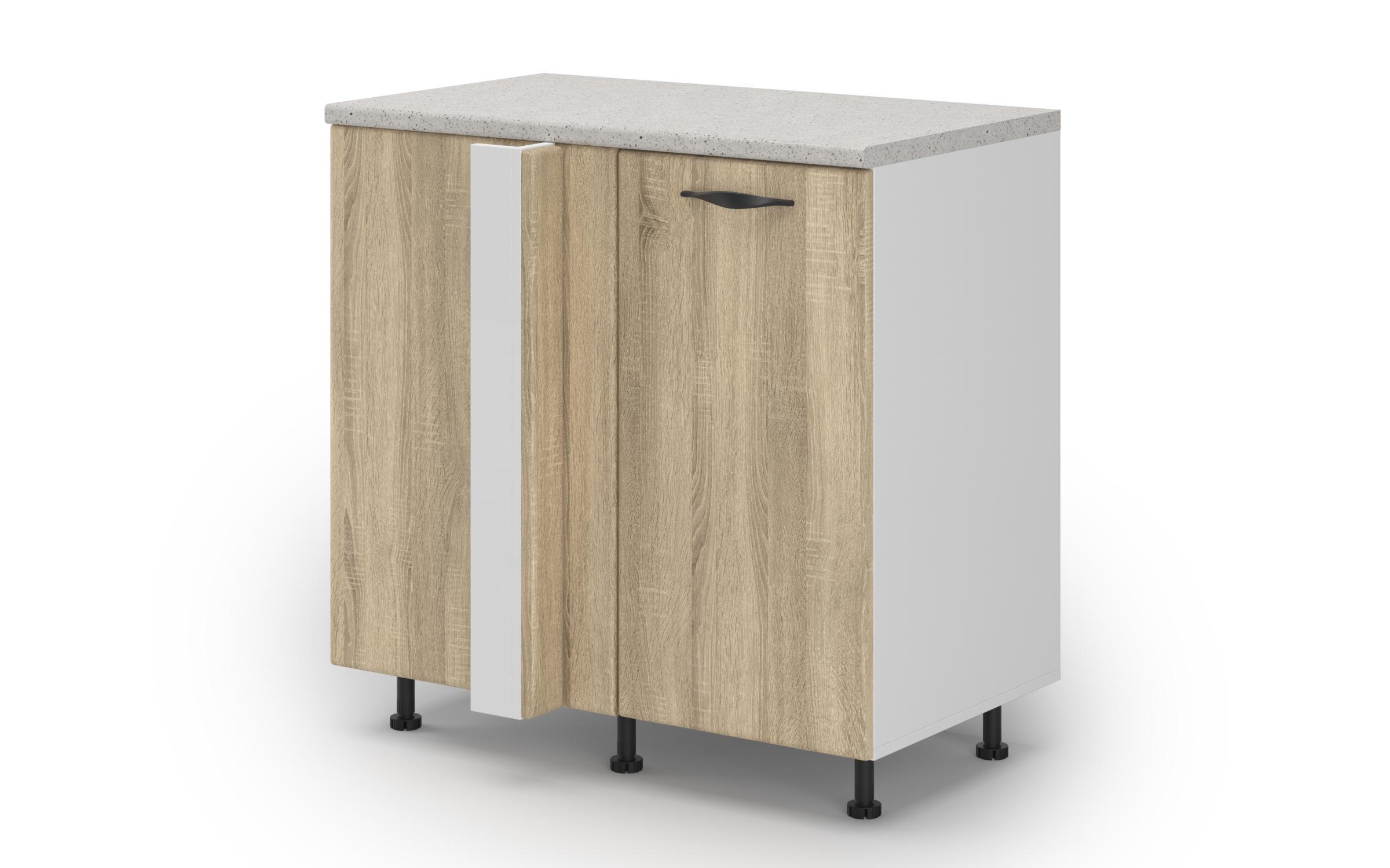 Dulap de bucatarie Hana Modern 18, colt stanga, stejar sonoma  1