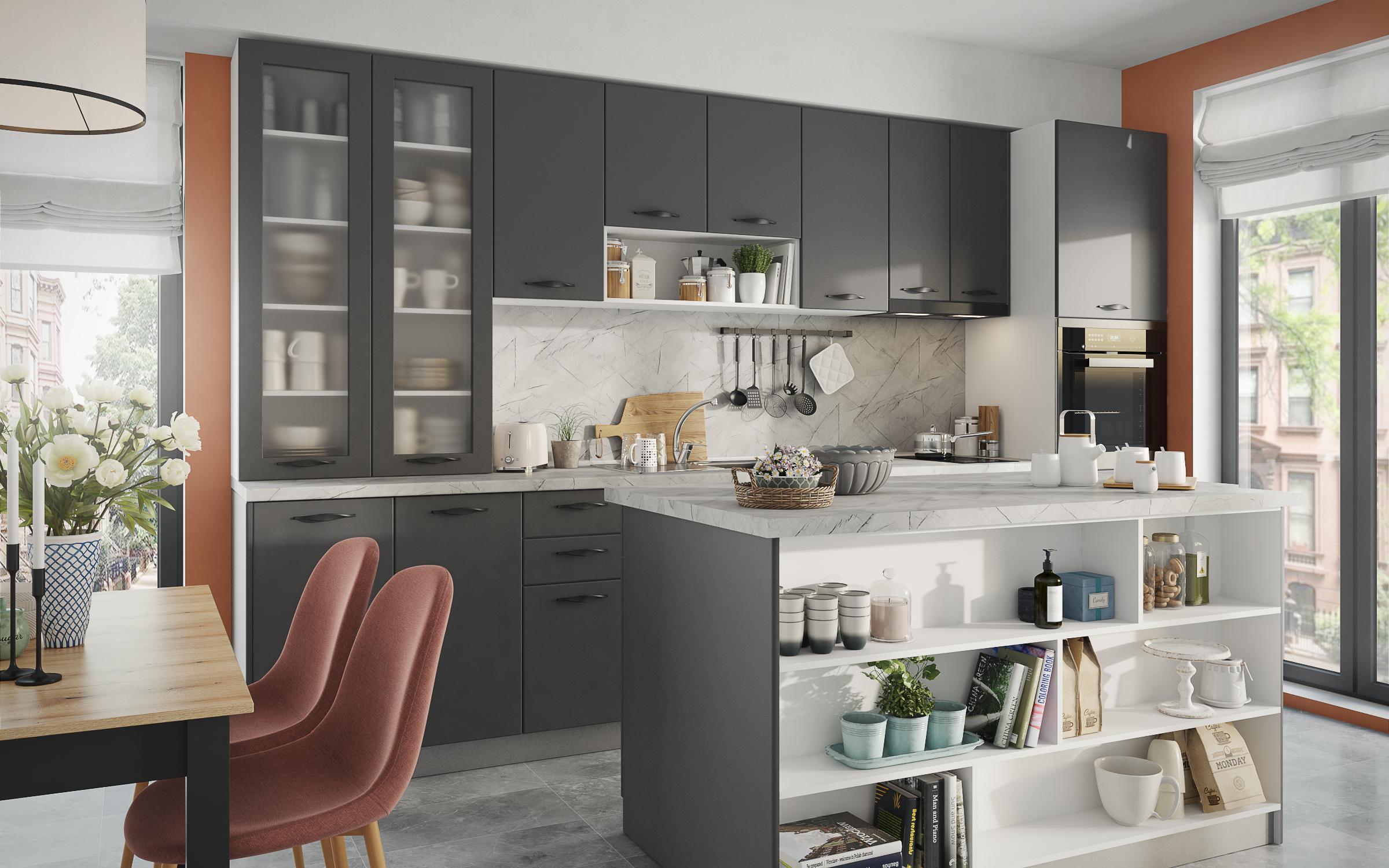 Dulap de bucatarie Simon 13, antracit mat  4