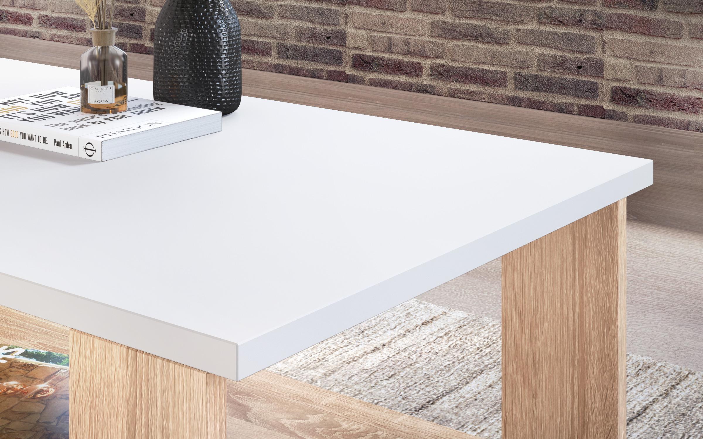 Masuta de cafea Nesta, stejar sonoma + alb  5