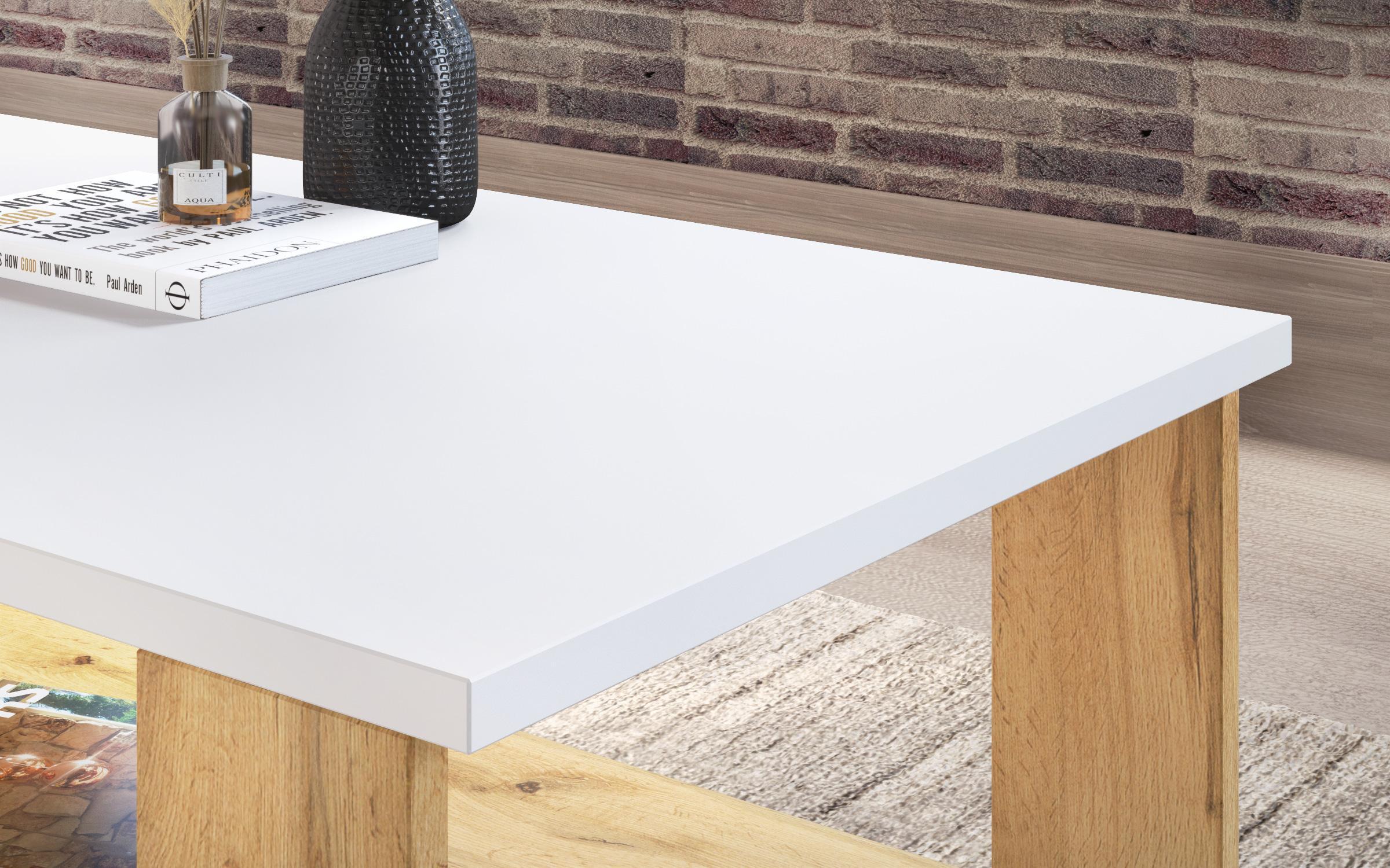 Masuta de cafea Nesta, stejar wotan + alb  5