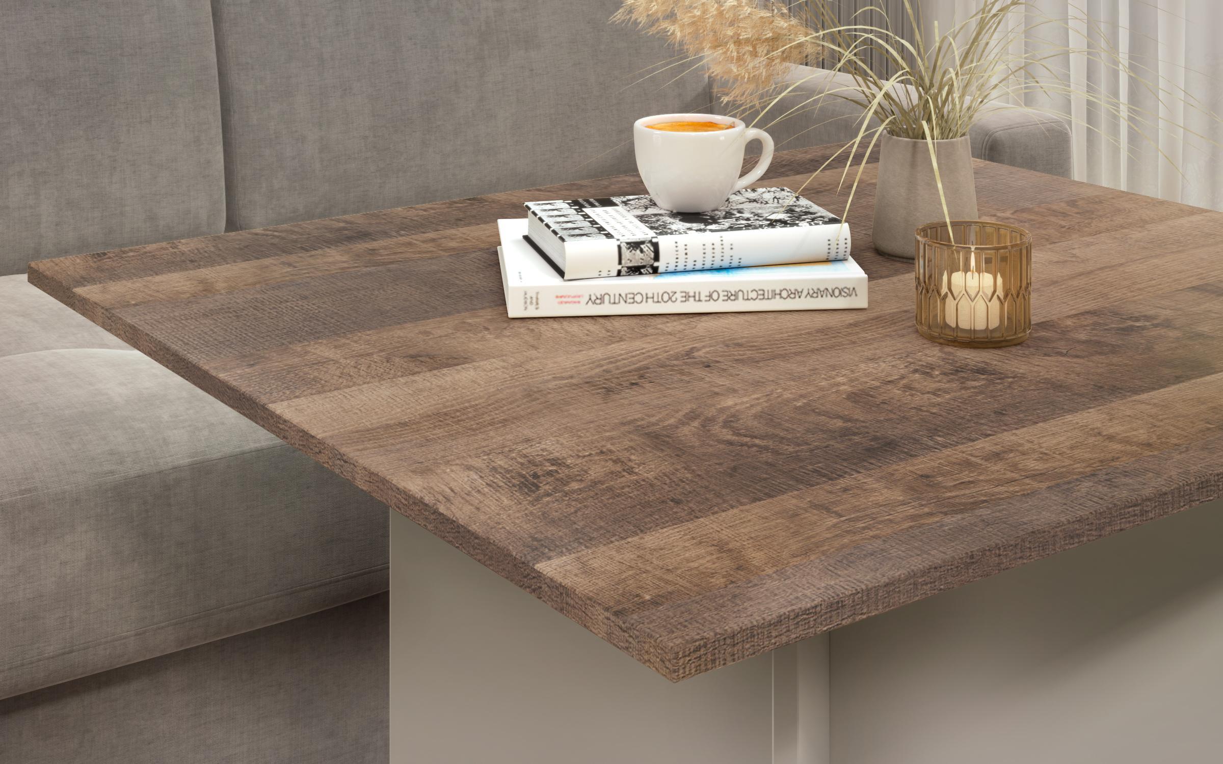 Masuta de cafea Aurea XL, nisipiu mat + stejar colonial  2