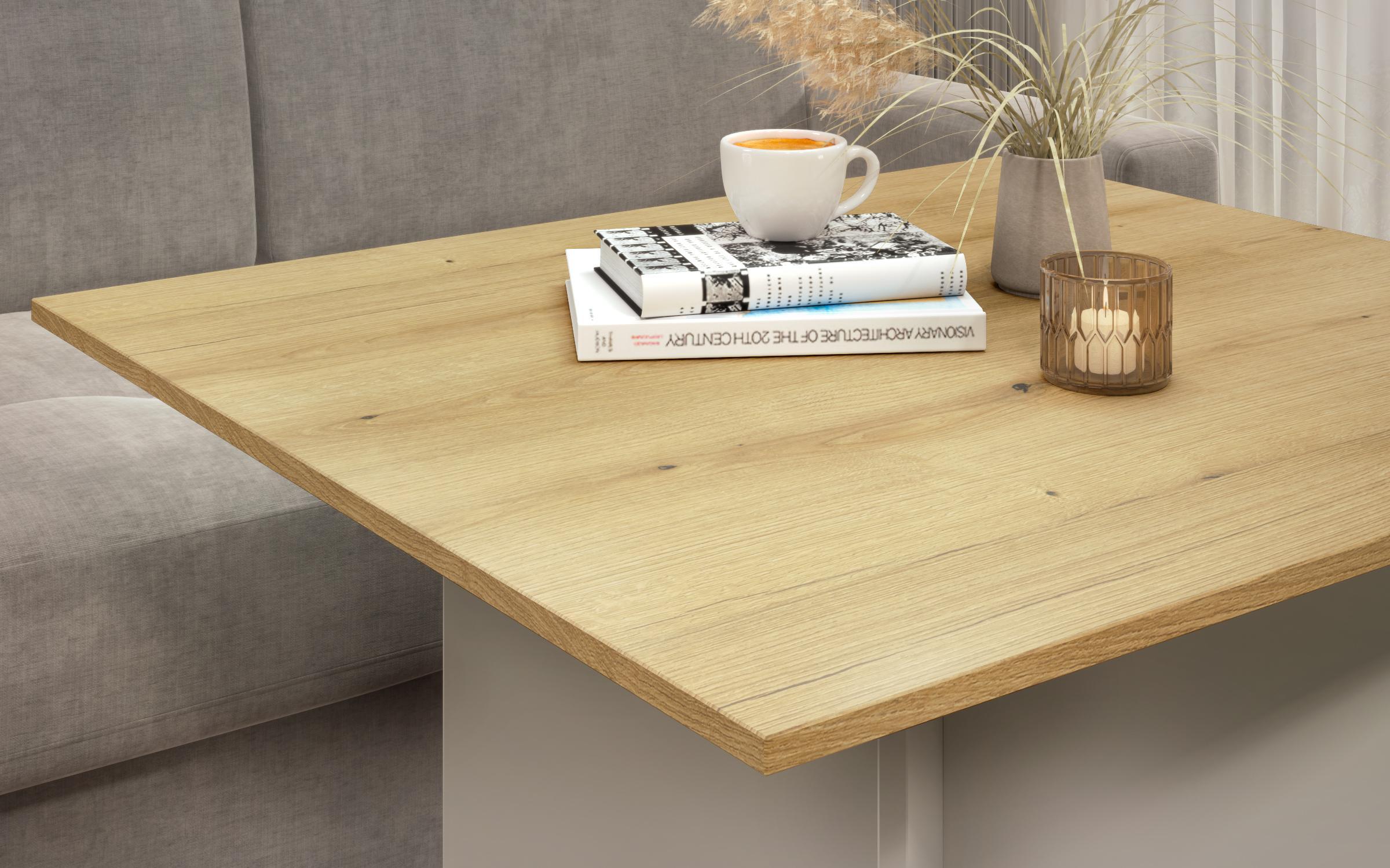 Masuta de cafea Aurea XL, nisipiu mat + stejar evoc  3